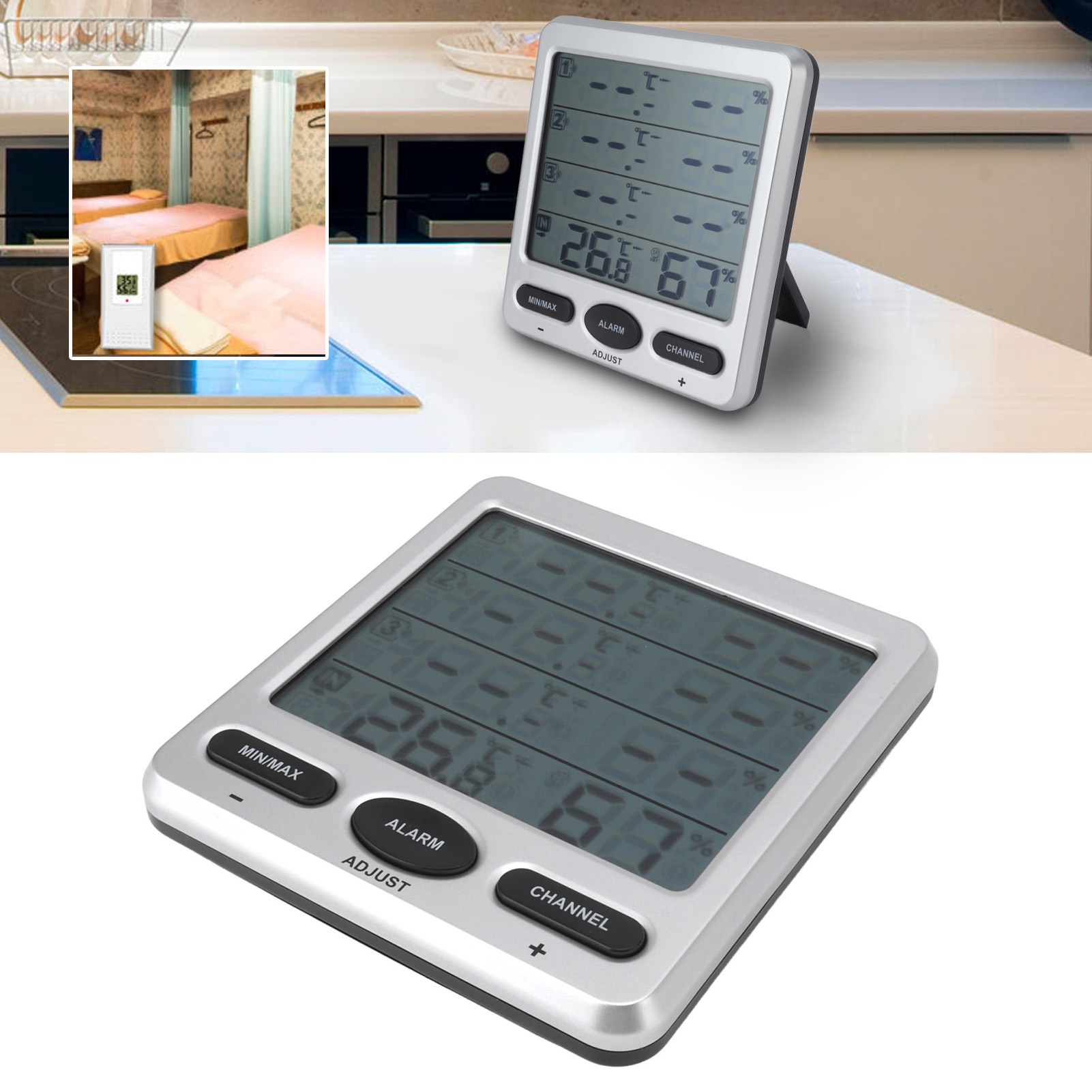 Hochpräzises Drahtloses Elektronisches Thermometer Und Hygrometer Für Den Innen- Und Außenbereich, Für Den Heimgebrauch, Im Babyzimmer, Mit Digitalanzeige, Wand- Oder Tischmontage.