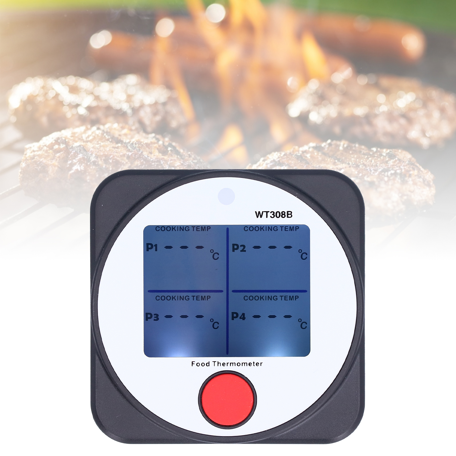 Huitianyi Wt308b Grillthermometer, Temperaturmessgerät Für Grillabende Und Picknicks Im Freien, Bluetooth-version, Lebensmittelthermometer
