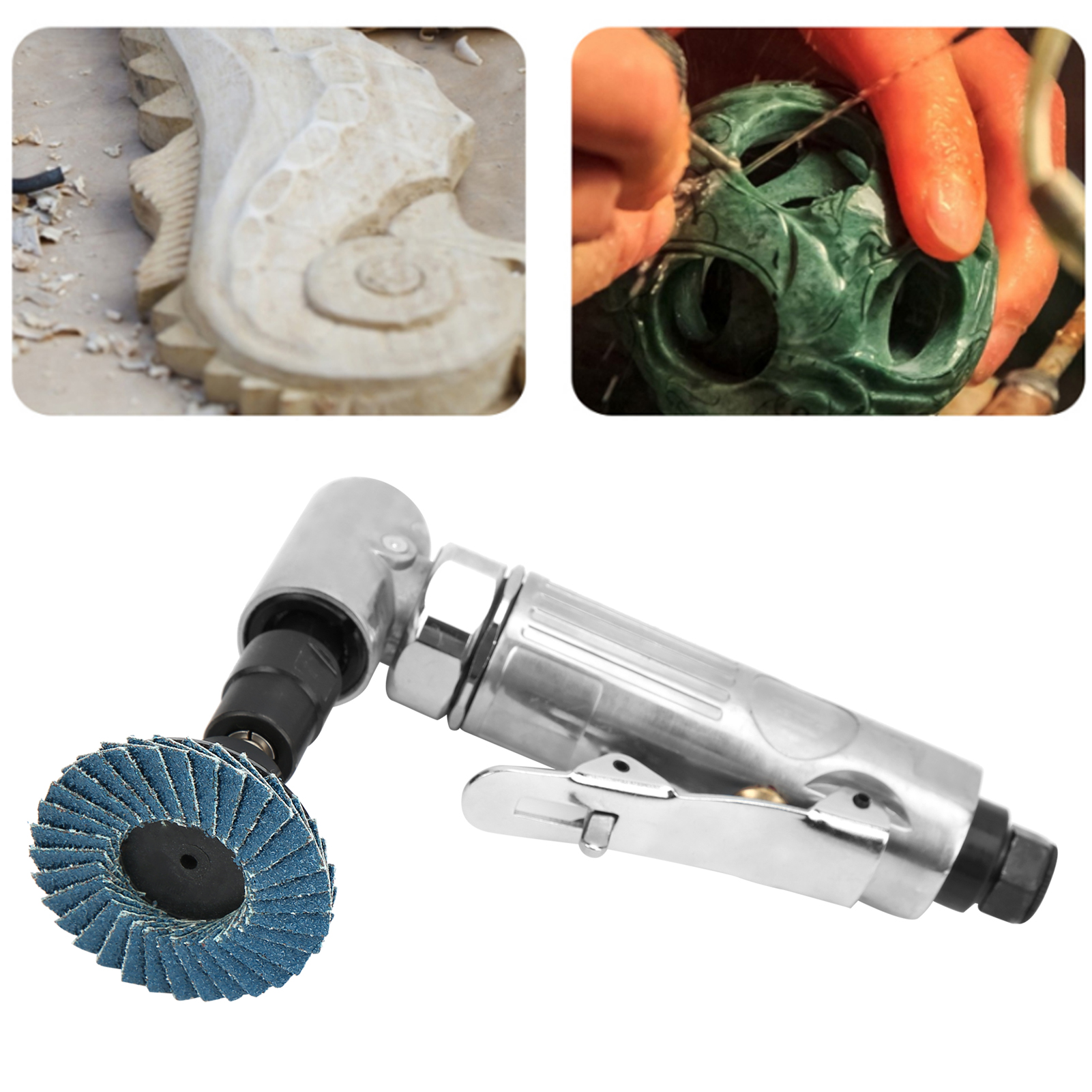 Ag-315bs Industrielle Pneumatische Gravier- Und Schleifmaschine Mit 90°-winkelstück, 3,18 Bis 6,35 Mm Spannfutter, 2-zoll-schleifscheibensatz Und Europäischem Stecker.