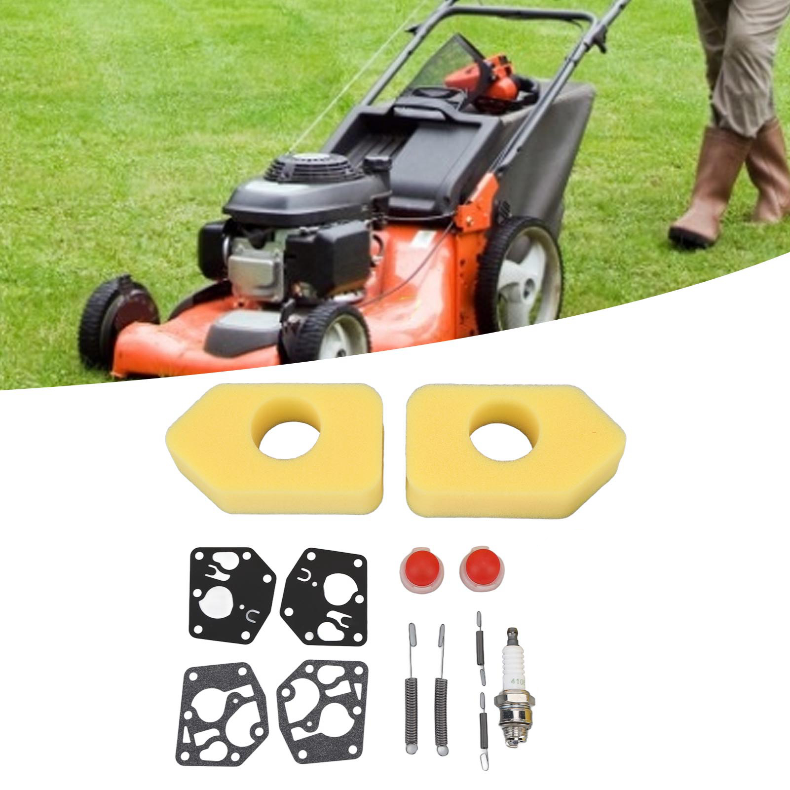 Zwei Reparatursets Für Rasenmäher Mit Briggs & Stratton Classic Sprint Motoren.
