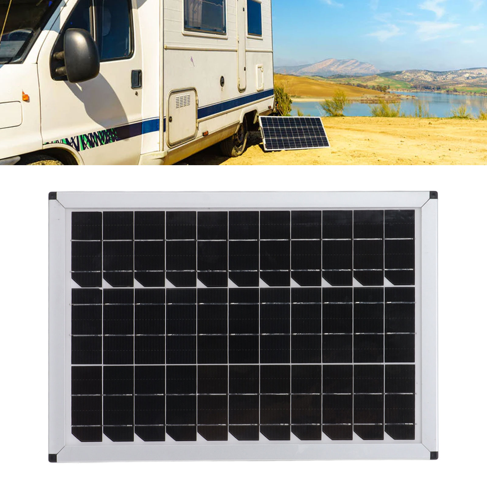 100-w-18-v-monokristallines Solarmodul Mit Rahmen, Mppt-spannungsregler, Zwei Usb-anschlüssen, Blauem Controller Und Flaschenmontagesatz