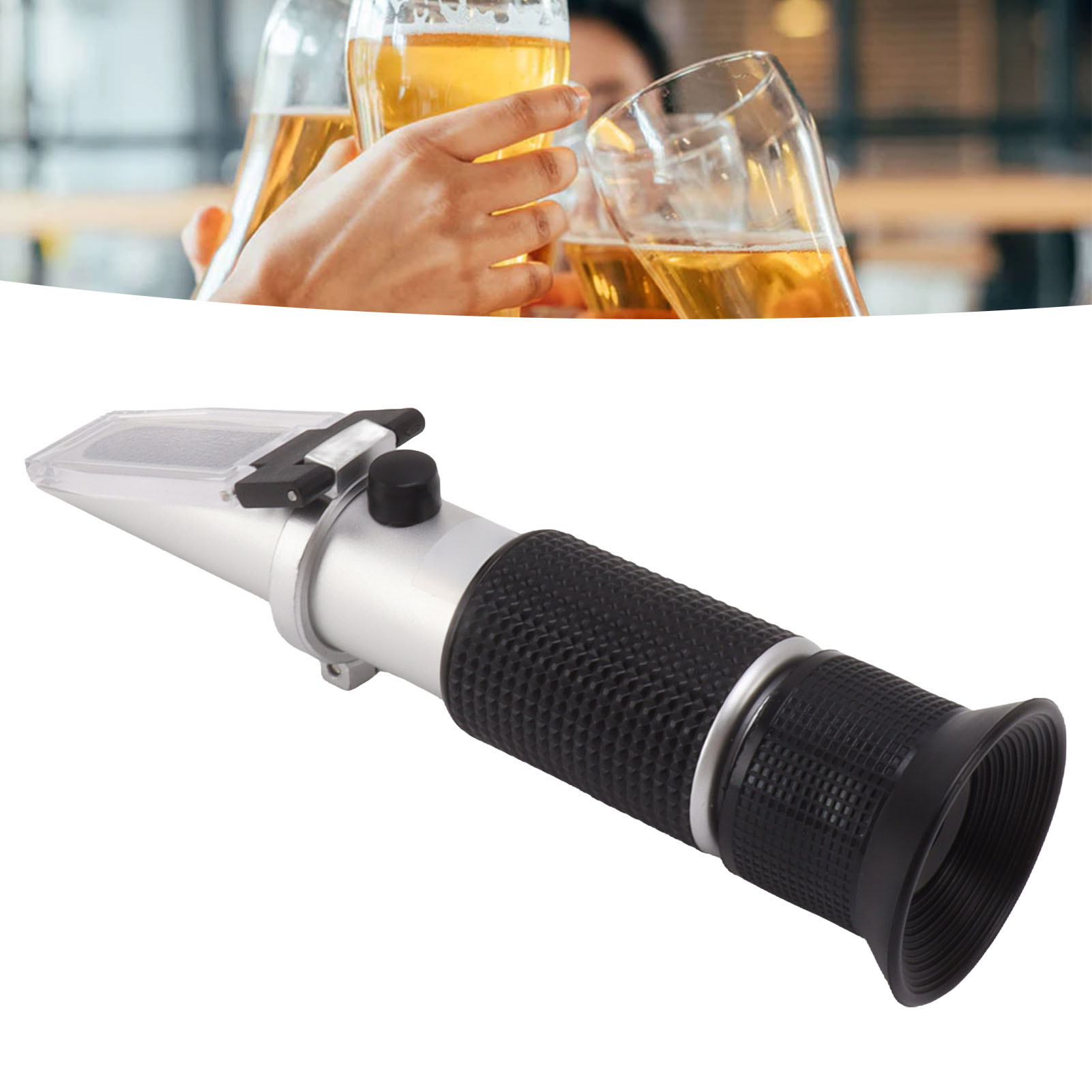Tragbares Aluminium-refraktometer Mit Automatischer Temperaturregelung (0-20 %), Feuchtigkeits- Und Proteinanalysator