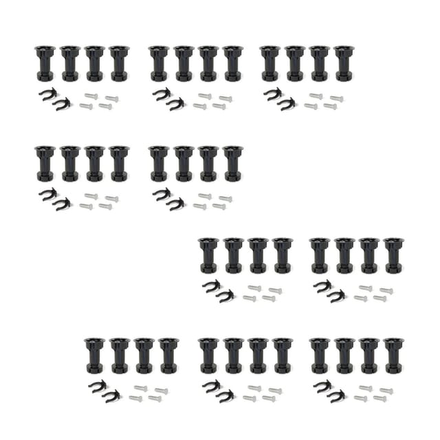 Lot von 10 Nivellierer Bone, mit vormontierter Sockel, Höhe 100mm, verstellbar 98-115mm, Kunststoff, Schwarz - Emuca