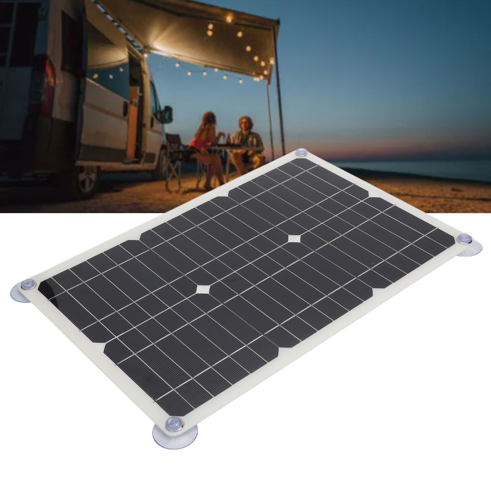 100-w-monokristallines Solarmodul, 42 X 28 Cm, 18-v-mppt-regler, Zwei Usb-anschlüsse, Blauer Controller, Flaschenhalterung