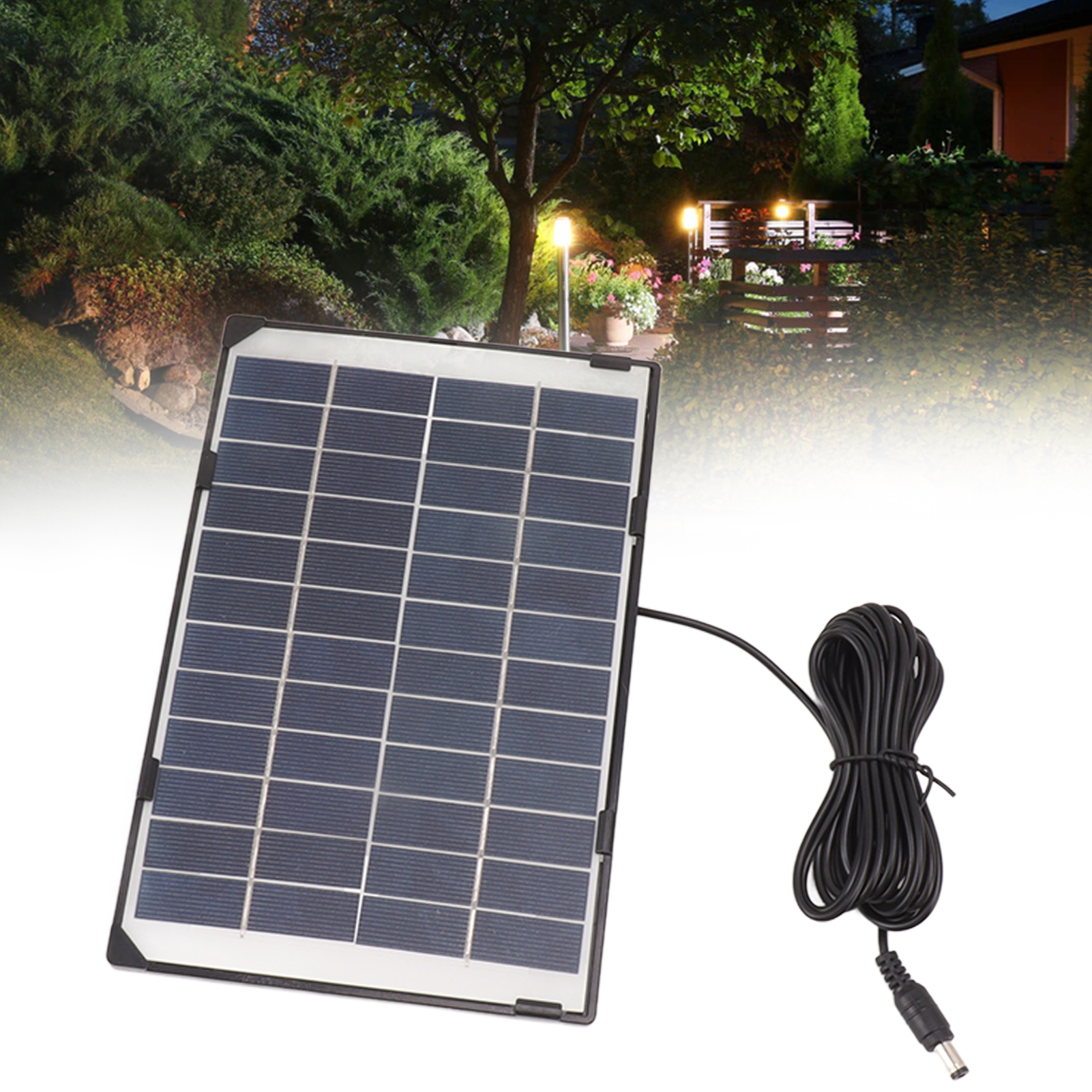 6w 12v Solarpanel Mit Sicherheitskamera, Hofbeleuchtung Und Solarladefunktion (dc5521 Ausgang).