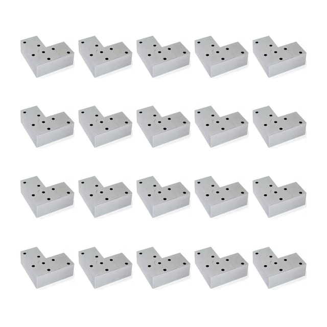 Lot von 20 Möbelfüße Alumix 8, Höhe 24mm, Kunststoff, Silbergrau - Emuca