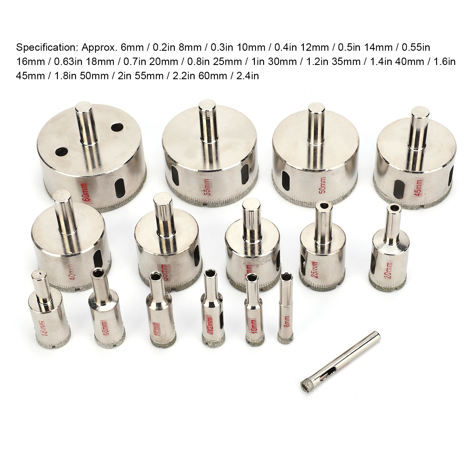 Glasbohrwerkzeug-set Von 6 Bis 60 Mm (16-teilig), Glasbohrer, Werkzeug Zum Abrunden Und Polieren Von Gebetsperlen