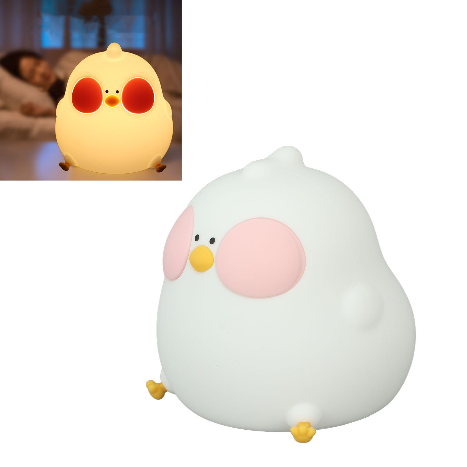 Cooku Küken Silikon-nachtlicht, Babylampe, Sanftes Nachtlicht Fürs Kinderzimmer, Wiederaufladbare Tierlampe, Niedliche Kawaii-lampe Fürs Schlafzimmer