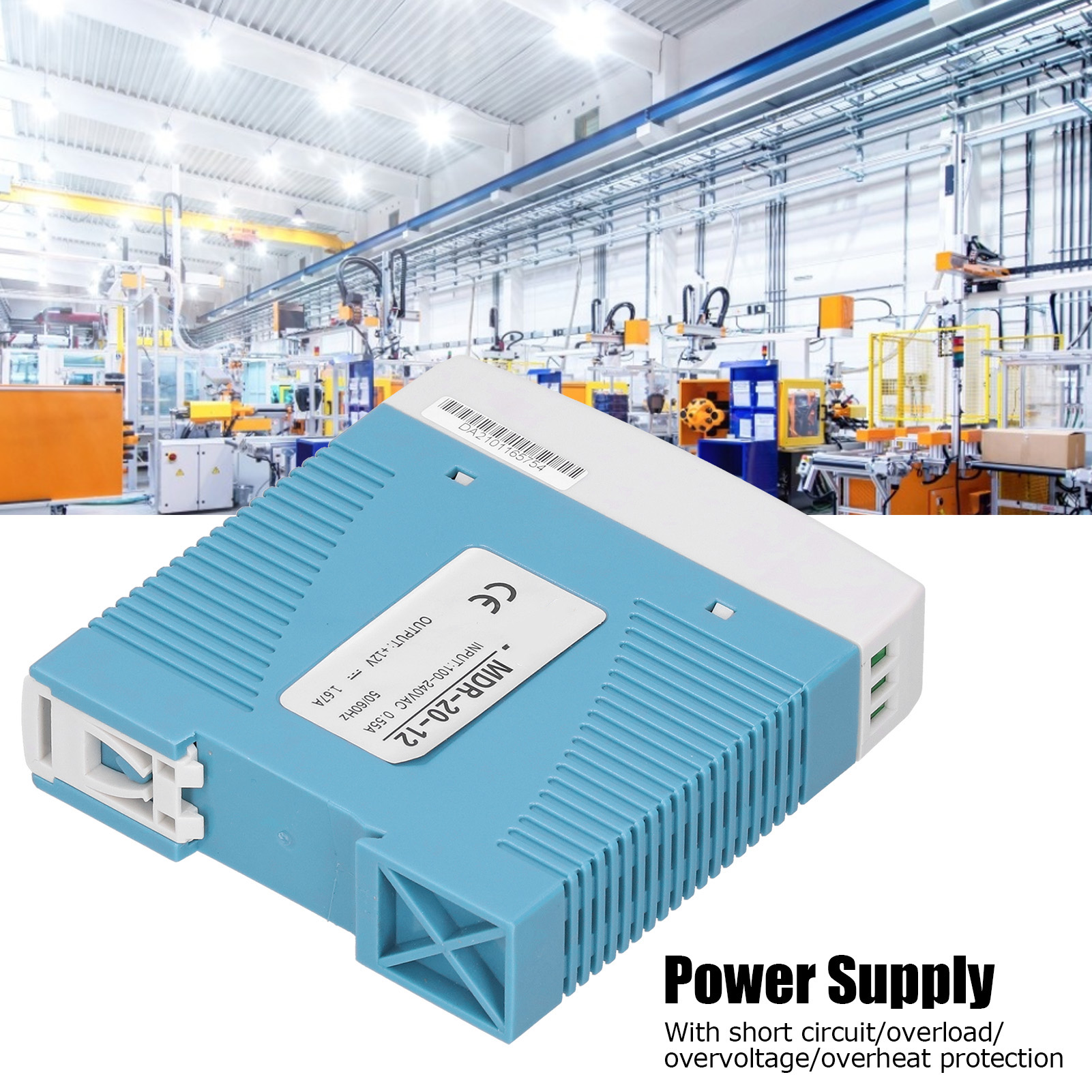 Berm@mdr-20-12 Schaltnetzteil: 20w/12v/1,67a Ausgang, Ultradünne Din-schiene, Industriequalität, 100-240vac Eingangsspannung.