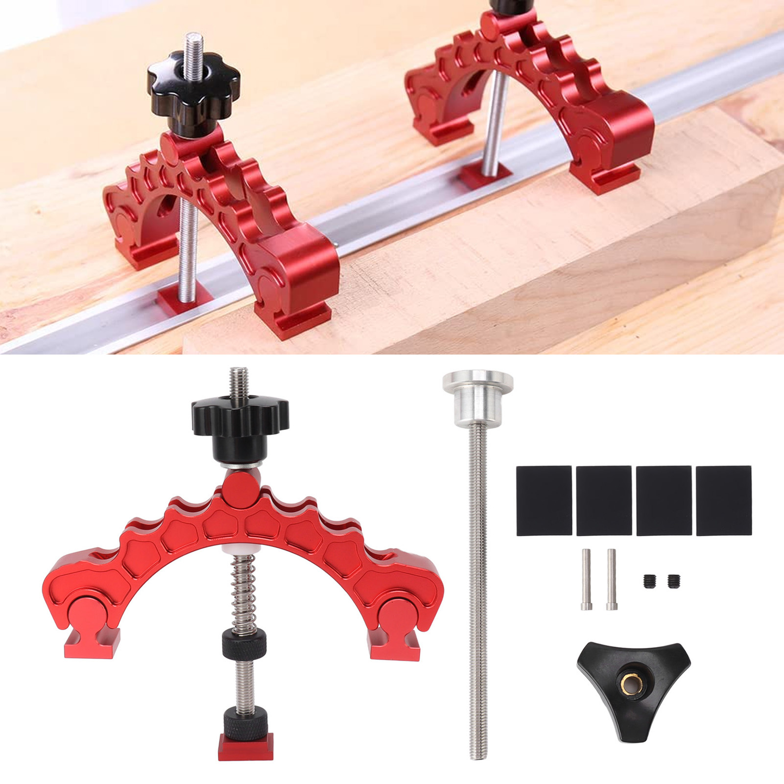 Hongdui Yb02d Spannvorrichtung Für Holzbearbeitung, Spannklemme, Spannvorrichtung, Spannplatte Für Holzbearbeitungstische, Druckblock, Klemmen Aus Aluminiumlegierung, Verstellbarer Winkel
