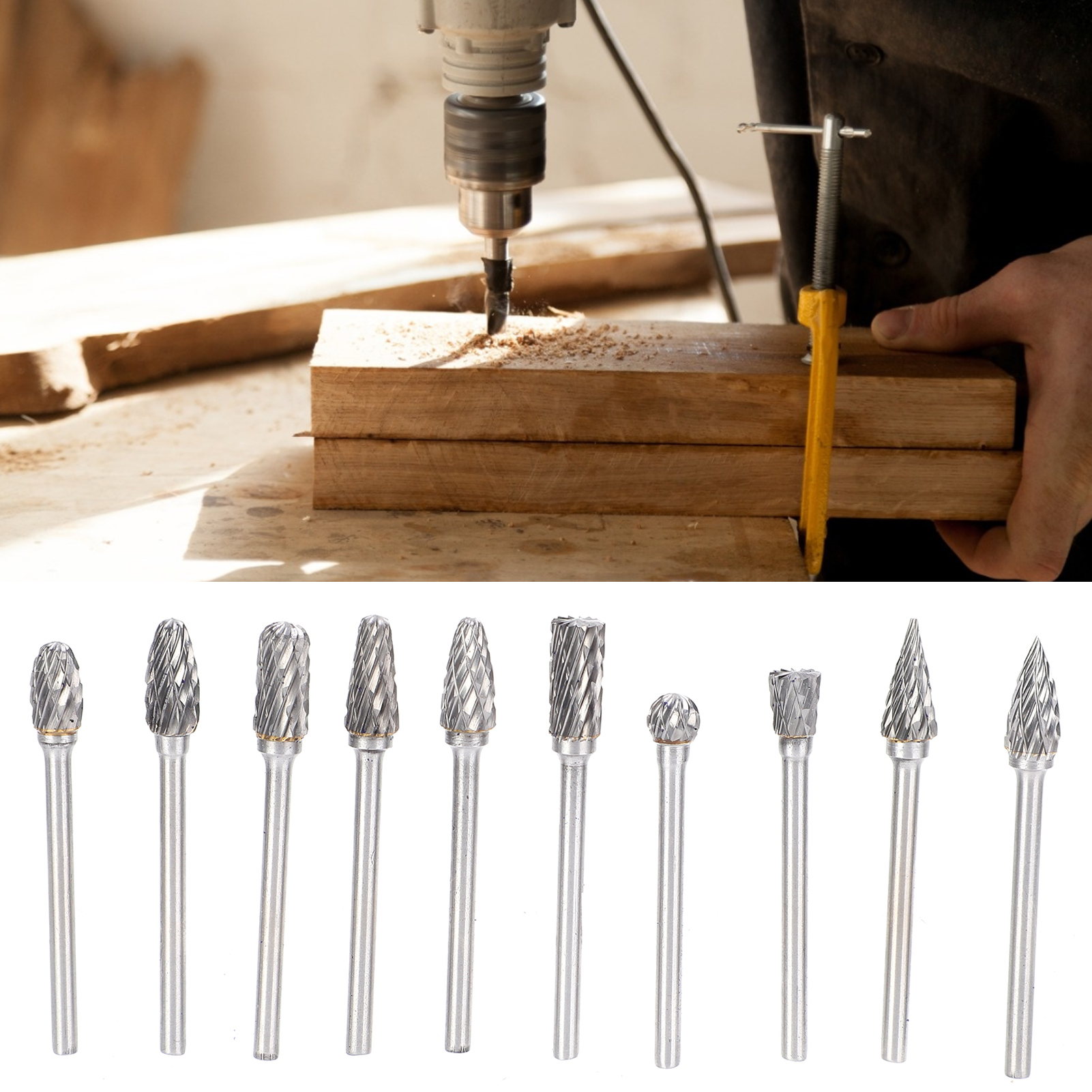 Rotationsfräser Aus Hartmetall Für Die Holzbearbeitung, Zum Bohren Von Löchern, Zum Aufbohren Von Löchern Und Zum Schleifen Von Metall (set Mit 3 X 6).