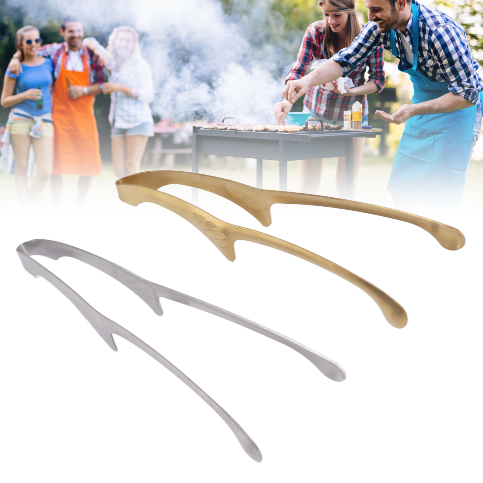 Stehende Küchenzange Aus Gold Und Silber, Zum Kochen, Für Speisen Und Grillabende.