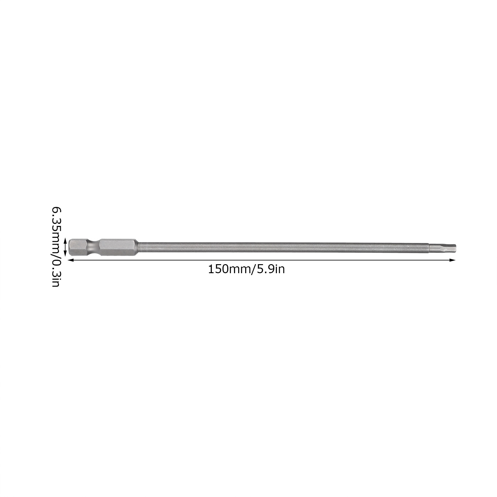 3-mm-innensechskant-schraubendreherbit, Gehärteter Elektroschraubendreherbit Mit Magnetischer Spitze, S1/4, 150 Mm