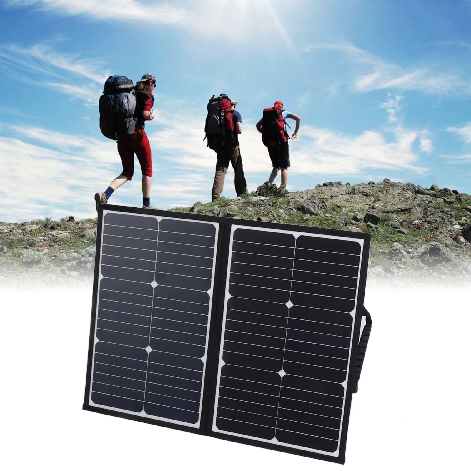 Faltbares Gehäuse Für Ein 40-w-solarpanel Für Den Außenbereich, Speziell Entwickelt Für Camping, Wandern, Radfahren Und Andere Outdoor-aktivitäten.