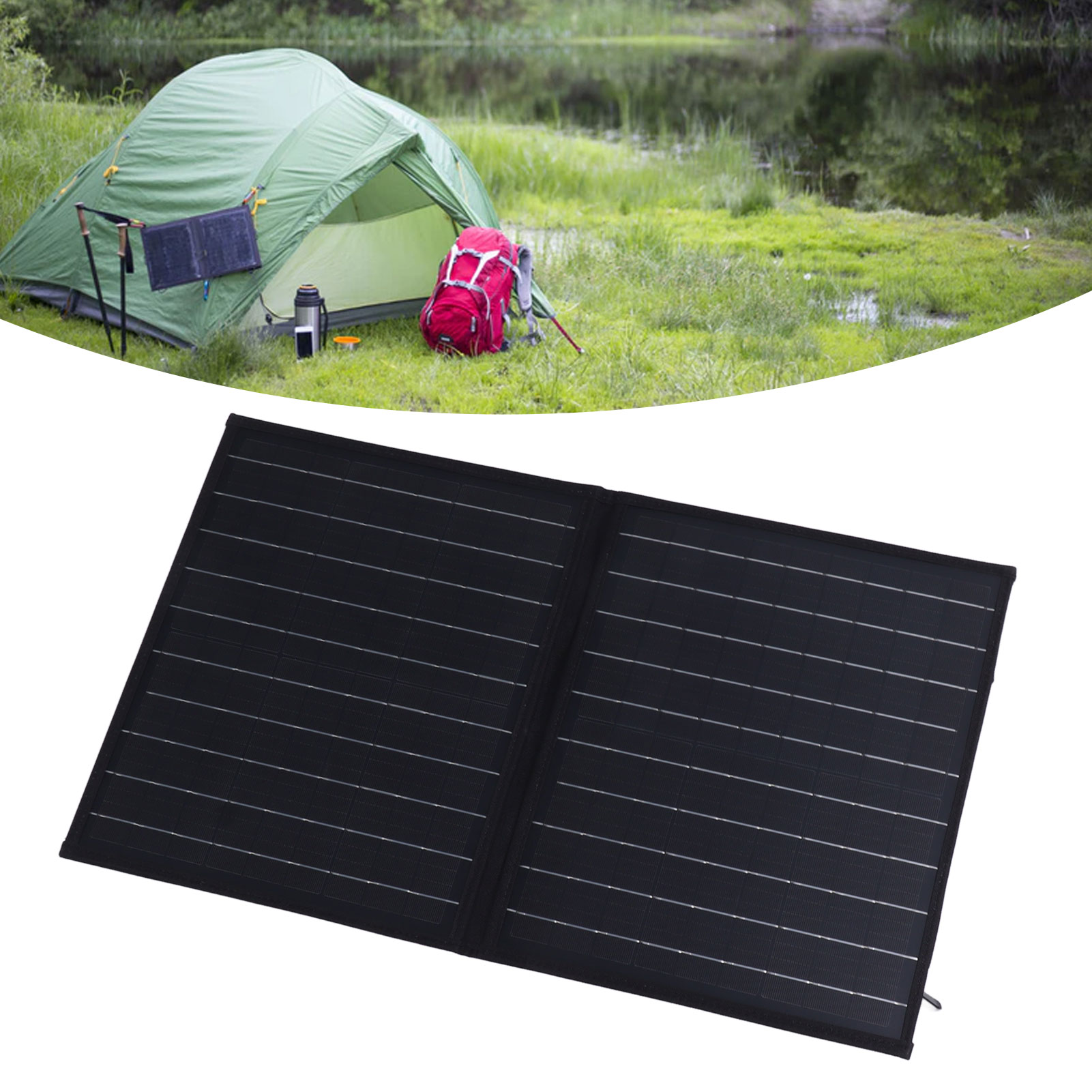 Faltbares Gehäuse Für Ein 30-w-solarpanel Für Den Außenbereich, Speziell Entwickelt Für Camping, Wandern, Radfahren Und Andere Outdoor-aktivitäten.