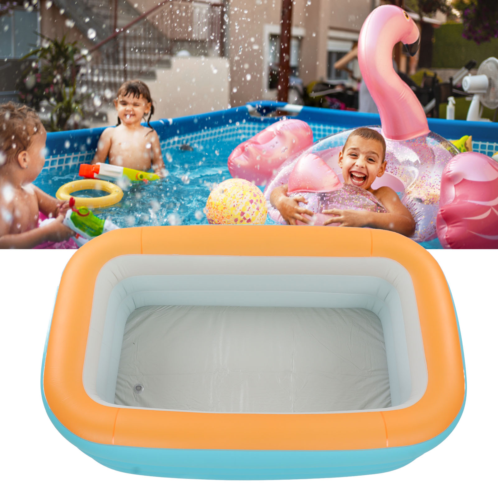 Aufblasbares Kinderbecken, Für Den Heimgebrauch, Faltbar, Geeignet Für Babys, Kleinkinder Und Erwachsene, Familienbadewanne Für Draußen, 2,6 Meter, Dreilagig.