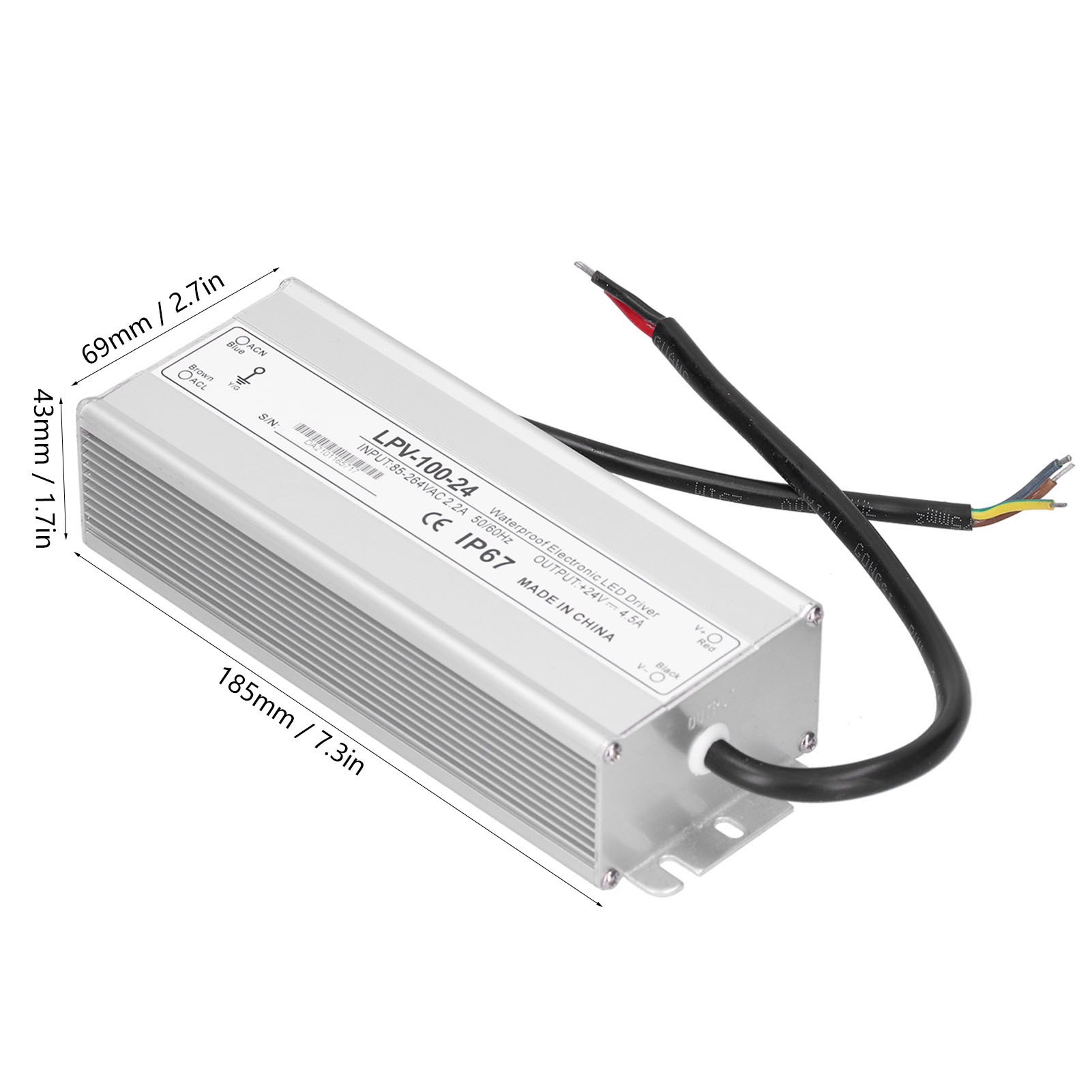Berm@dc24v 100w Lpv-100-24 Wasserdichtes Schaltnetzteil