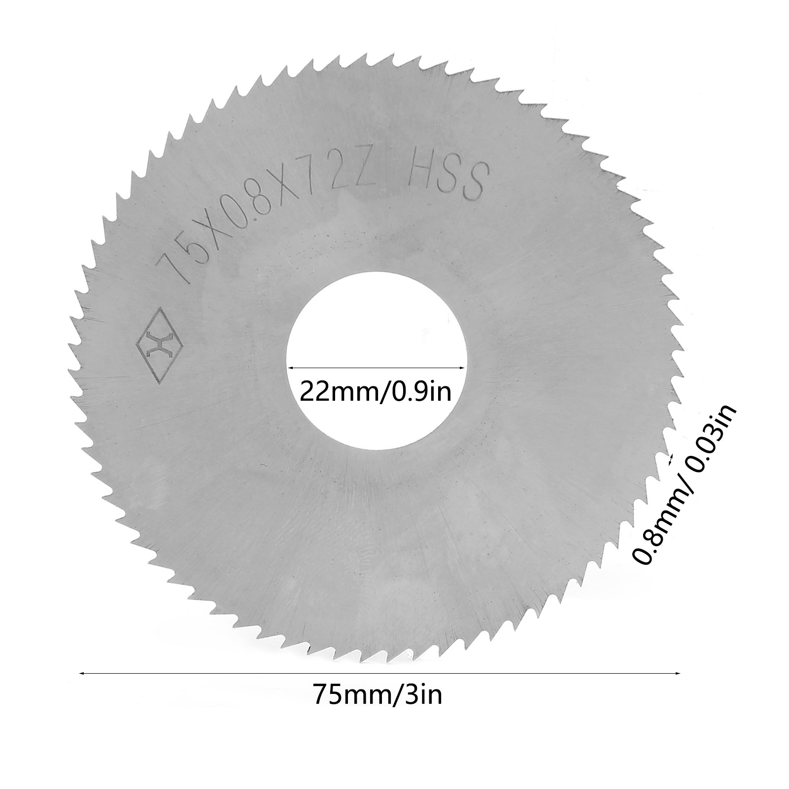 Hss-scheibenfräseinsatz, 75 X 0,8 X 22 Mm, 72 Zähne