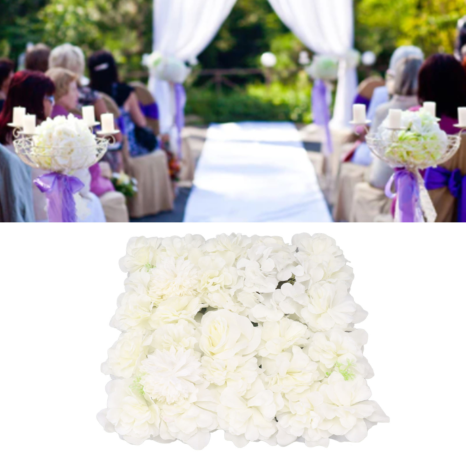 Quadratische Künstliche Blumenwand, Blumenarrangement Für Hochzeiten, Wand Aus Künstlichen Rosen Und Hortensien, Hochzeitsdekoration, Blumenwand Für Einkaufszentren, Weiß