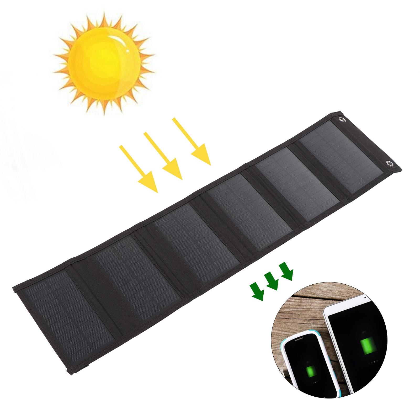 15-w-solar-ladepanel, 5-v-monokristalline Photovoltaik-powerbank Mit Schnellladefunktion Für Mobiltelefone, Faltbares Tragbares Outdoor-netzteil