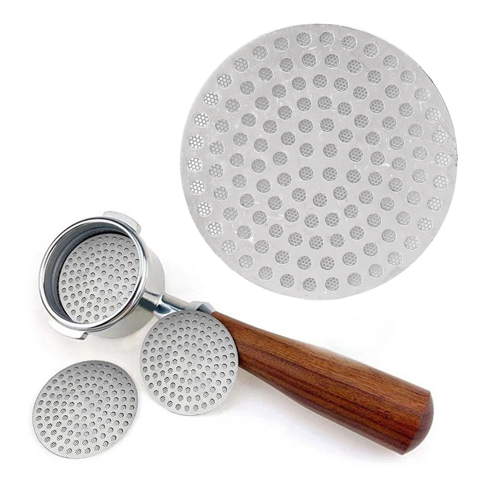 Geätzter Kaffeefilter, 100μm Doppellagiges Sekundäres Wasserverteilungssieb, Wiederverwendbarer Ersatzkaffeefilter, 58,5 Mm.