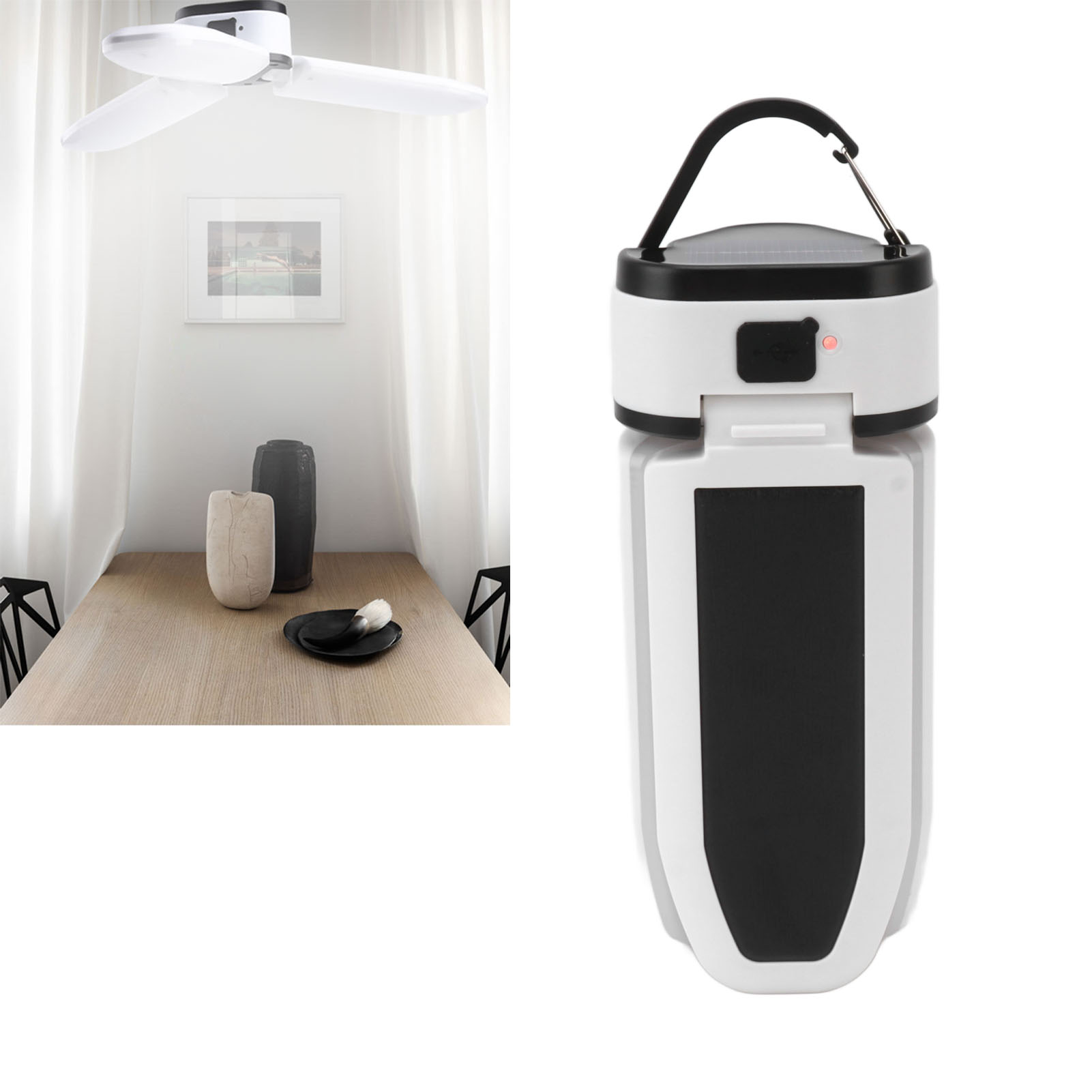 Wiederaufladbare Solarlampe Mit 60 Leds, Dreiflammige Notleuchte, Faltbare Usb-lampe, Notleuchte Bei Stromausfall, Zeltleuchte Für Den Außenbereich
