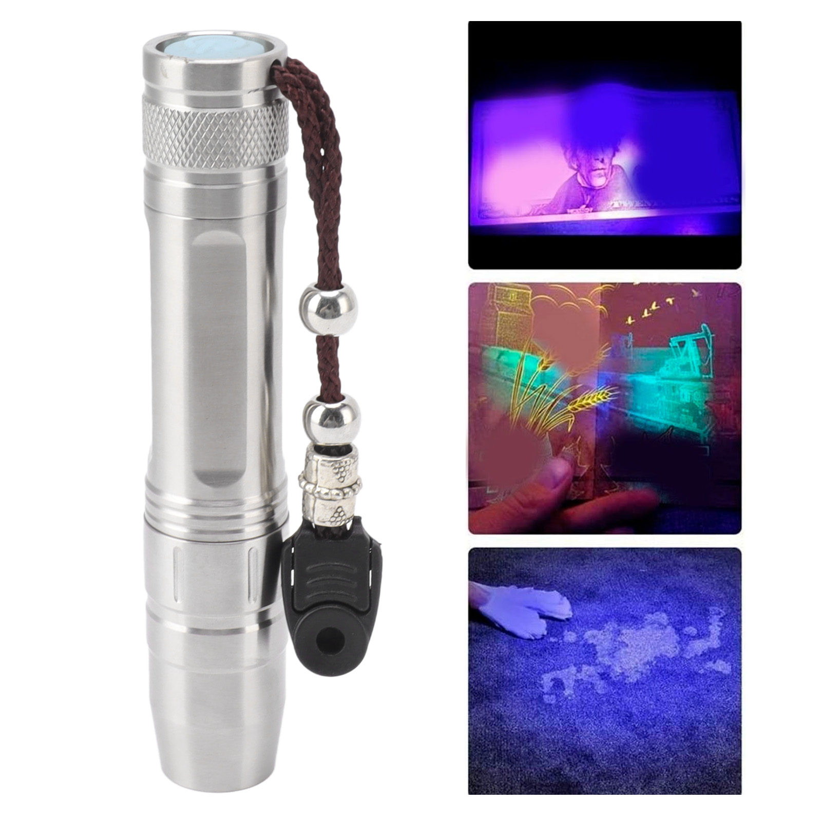 365nm Uv-led-taschenlampe Zur Identifizierung Von Jade, Schmuck Und Edelsteinen Drei-in-eins-uv/gelb/weißlicht-messskala Professionelle Identifizierungstaschenlampe.
