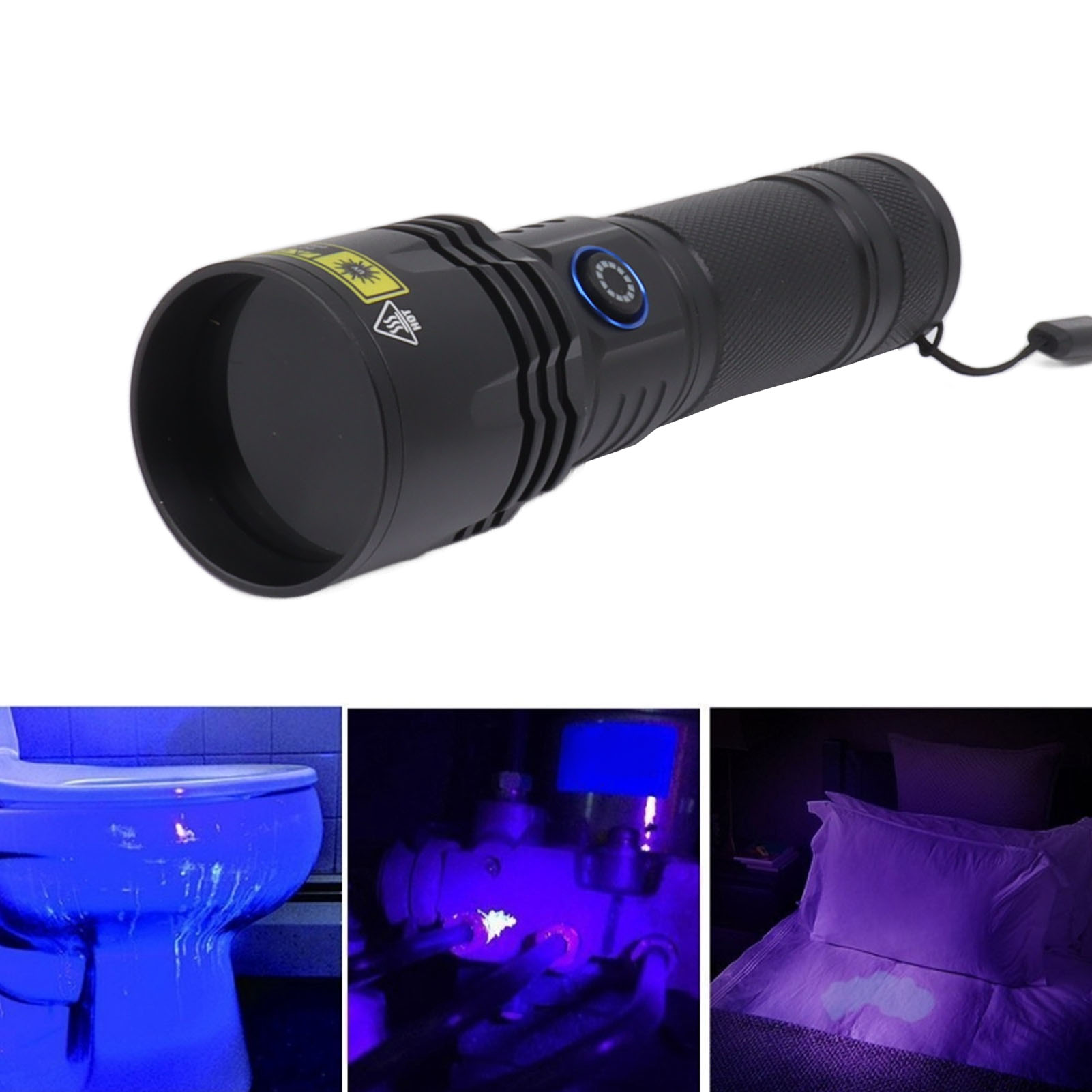 20w 365nm Uv-taschenlampe, Wiederaufladbare Uv-taschenlampe, Schwarzlicht-haustierurin-detektor, Harzgehärteter, Trocken Gefärbter Skorpion.