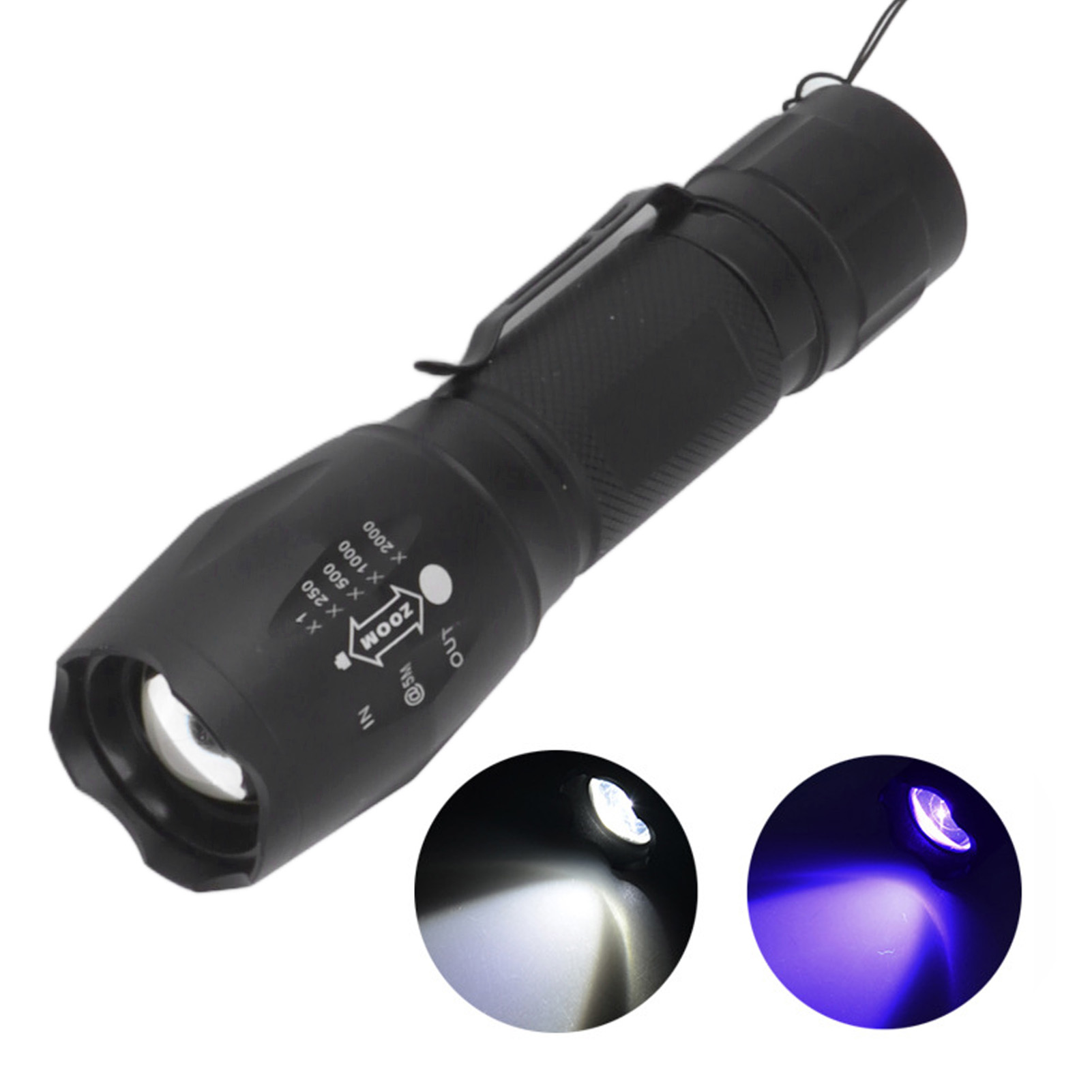 Uv-led-taschenlampe, Mini-uv-lampe 395 Nm, Schwarzlicht-taschenlampe, Taschenlampe Mit Zwei Lichtquellen (weißlicht + Uv), 2-in-1 Uv-led-taschenlampe.