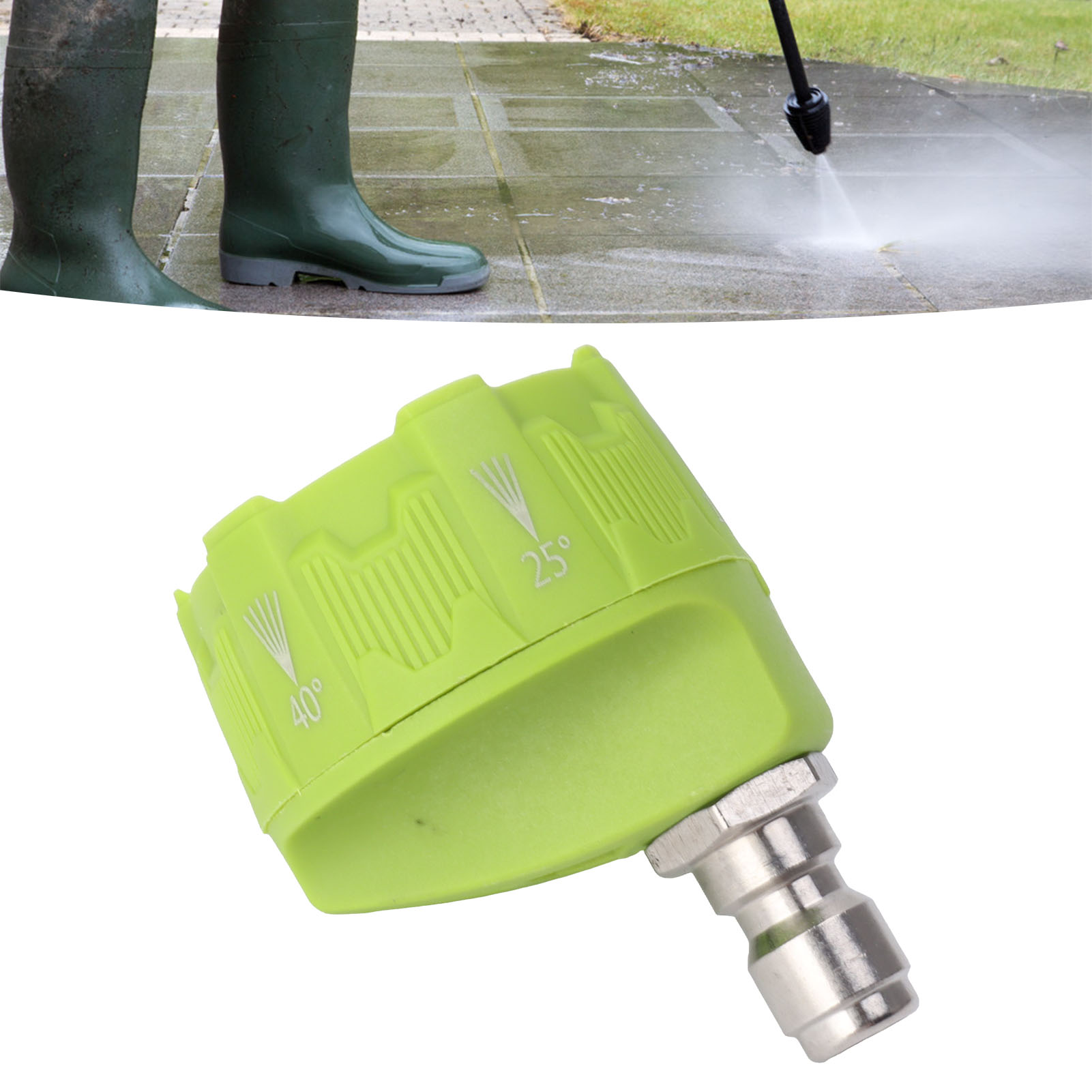 Hochdruck-wasserpistolendüse Mit 1/4"-schnellanschluss, Sechsfach Verstellbare Multifunktionsdüse Aus Edelstahl, Grün