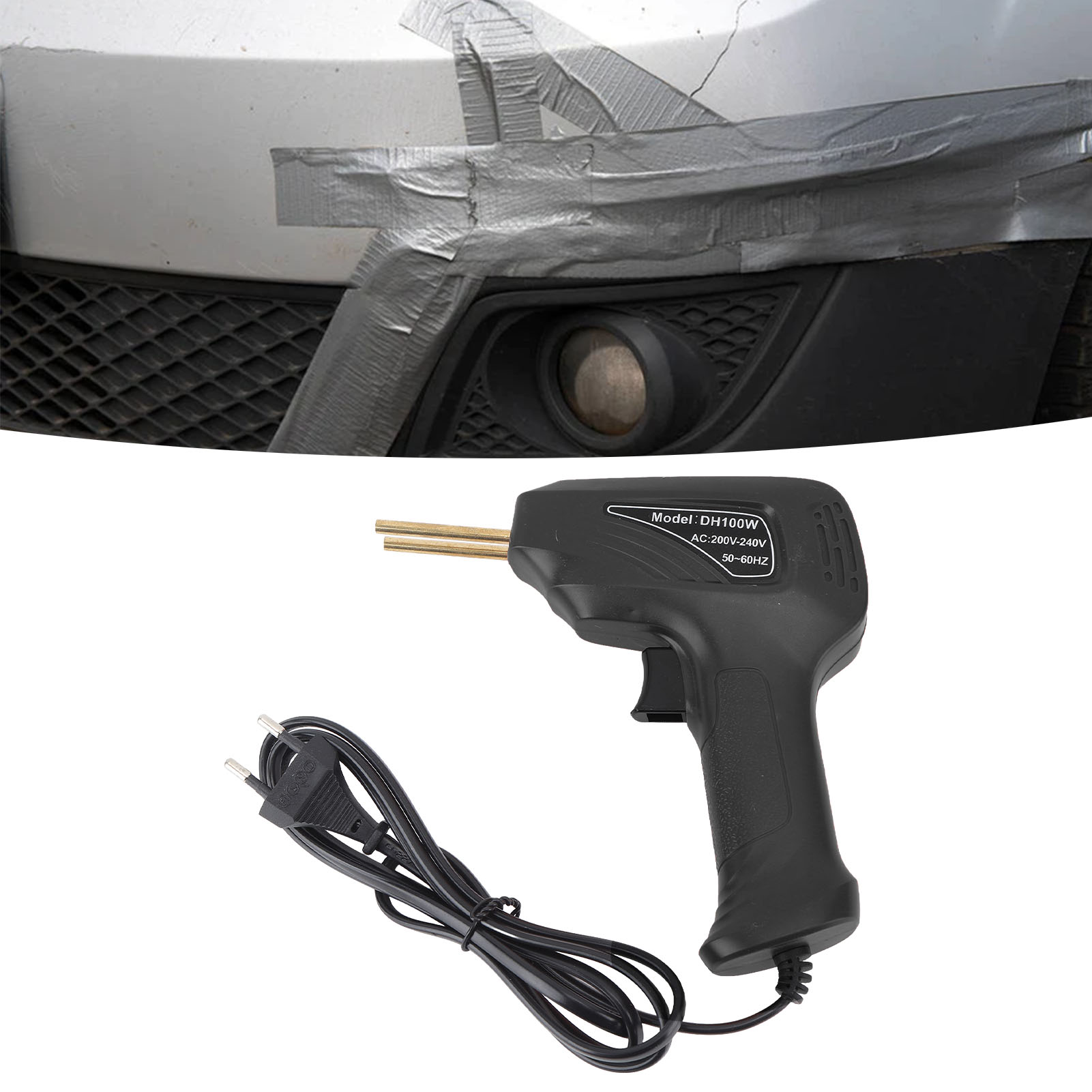 50w Kunststoffschweißgerät, Heizdraht, Stoßstangenreparaturgerät, Kunststoffschweißwerkzeuge, Schweißpistole, Europäischer Standard 200v-240v, Schwarz.