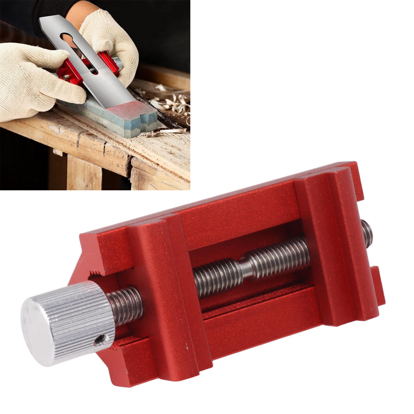Schärfhilfe (abgewinkelter Schärfstein Für Holzbearbeitung, Schärfständer, Meißel Und Hobel, Rot)