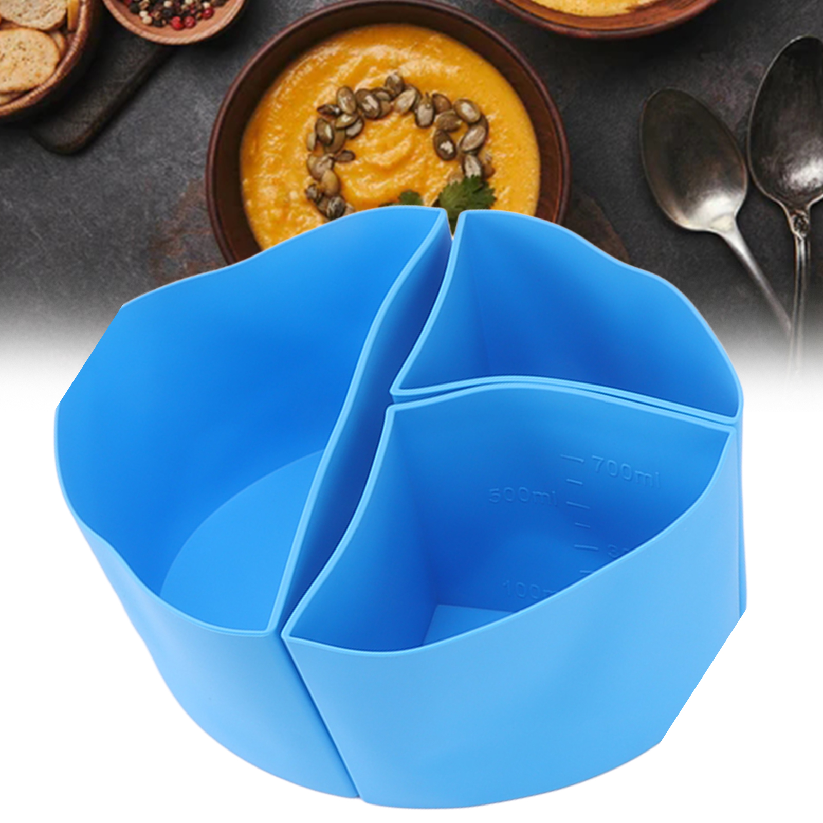 Crockpot 6 Qt 3-in-1 Slow Cooker Trenneinsatz, 3-in-1 Slow Cooker Innentopf, Silikon-innentopf, Blau