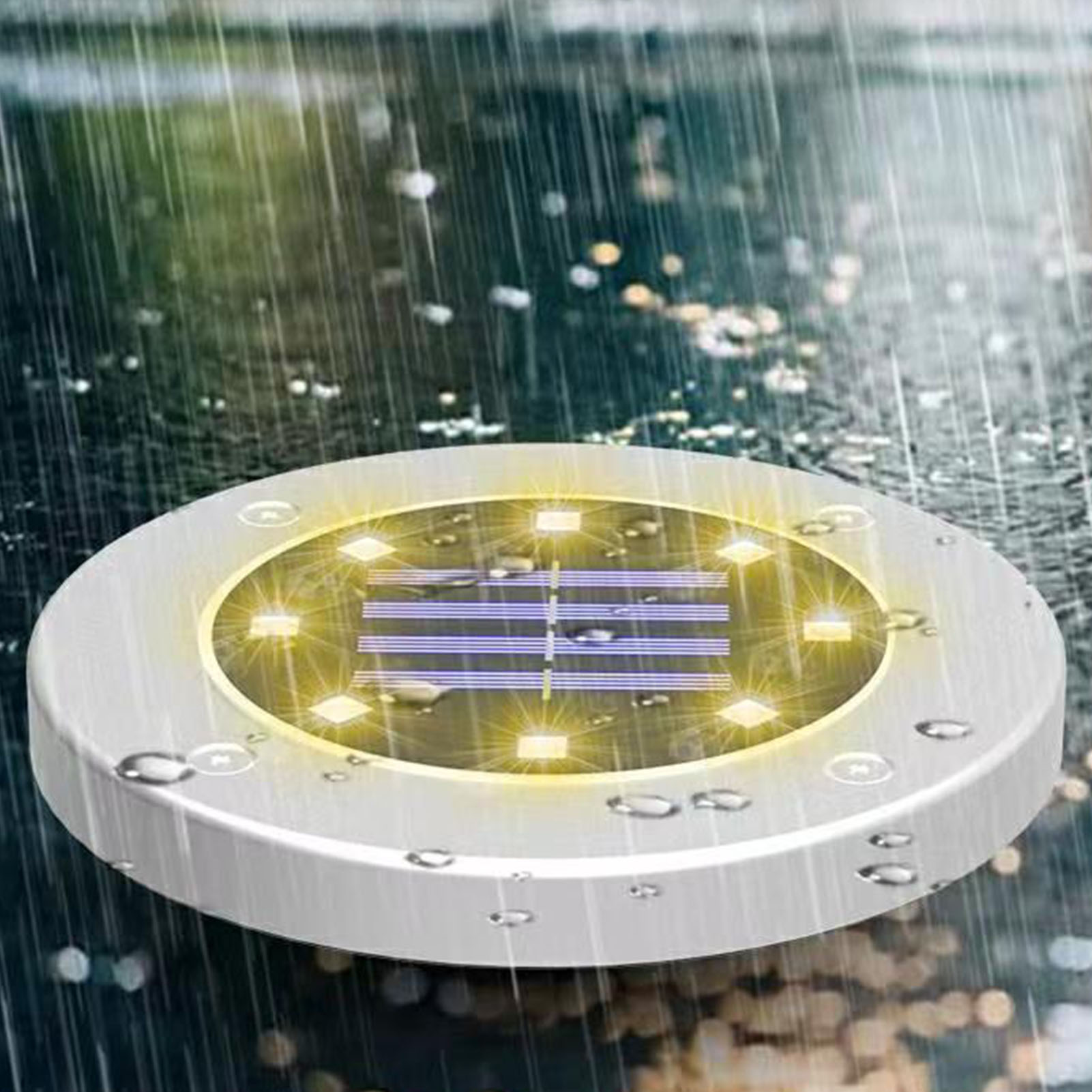 Solar-wandleuchte Für Raseneinfahrt Und Garten, Wasserdicht, Für Den Außenbereich Geeignet, Landschaftsbeleuchtung, Weißes Licht.