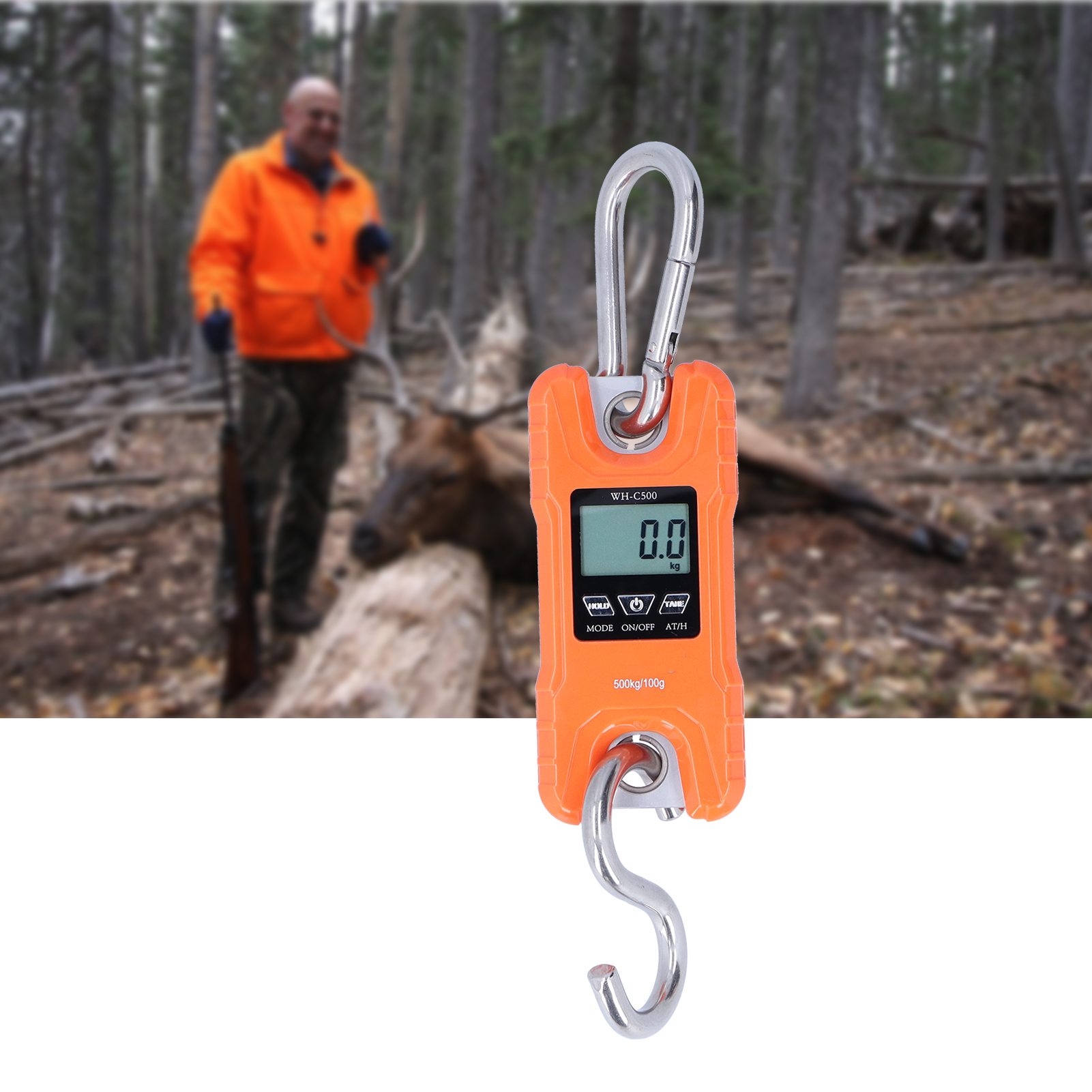 Tragbare Elektronische Waage Für Die Jagd, Mini-hebewaage, Mini-hakenwaage 500 Kg Gelb