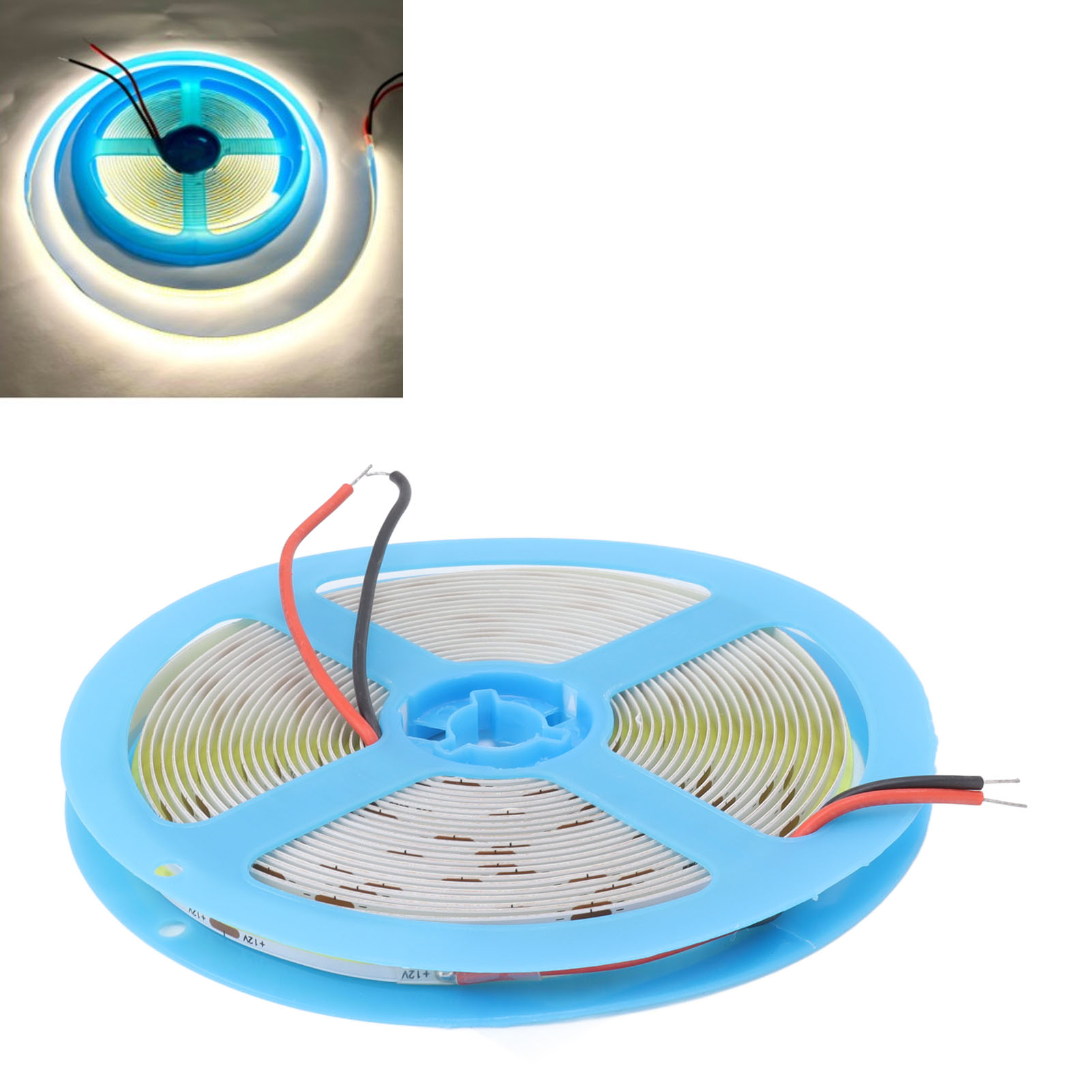 Neuartiger Cob-led-lichtstreifen Mit Niedriger Spannung, 5 M Selbstklebend, Flexibel, Für Den Innen- Und Außenbereich, 4000k Neutrales Licht.
