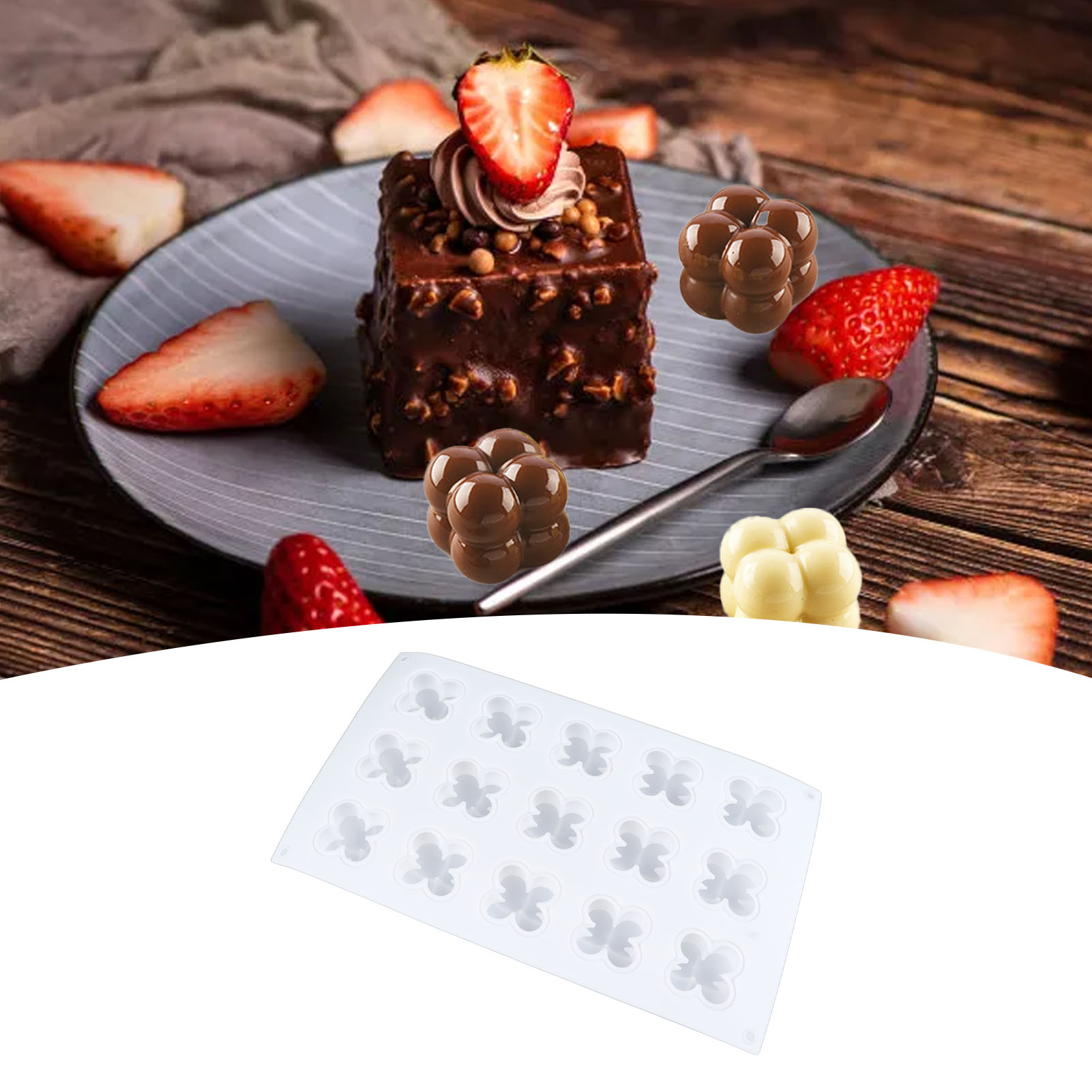 Silikonform Mit 15 Mulden Für Mini-würfel-mousse-törtchen