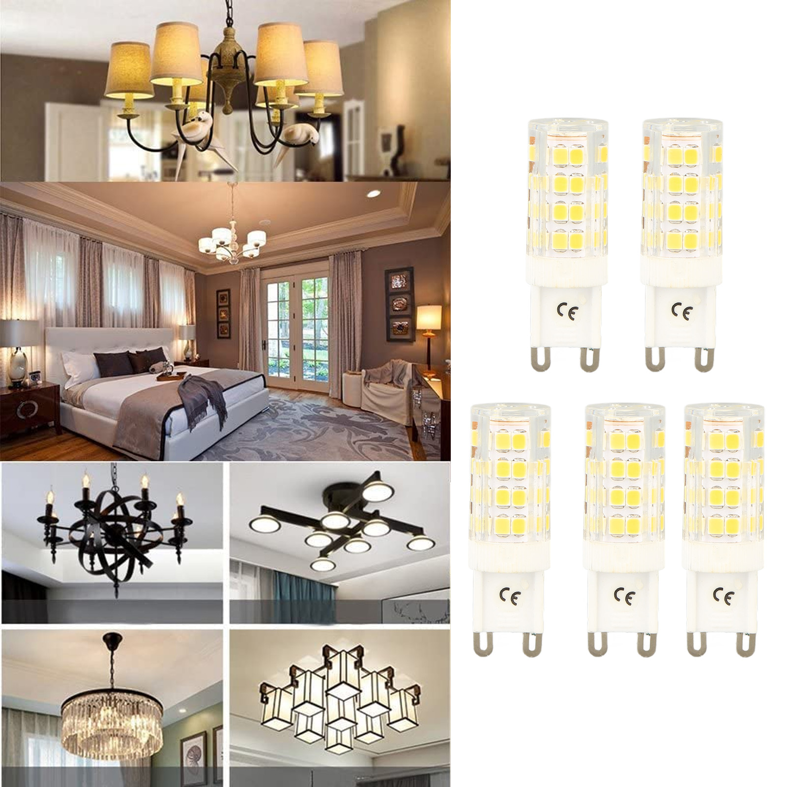 Dimmbare G9-led-lampe, 5-w-g9-kapsellampe, Entspricht Einer 50-w-halogenlampe, 6000 K Weißes Licht, 450 Lumen, 360° Abstrahlwinkel.