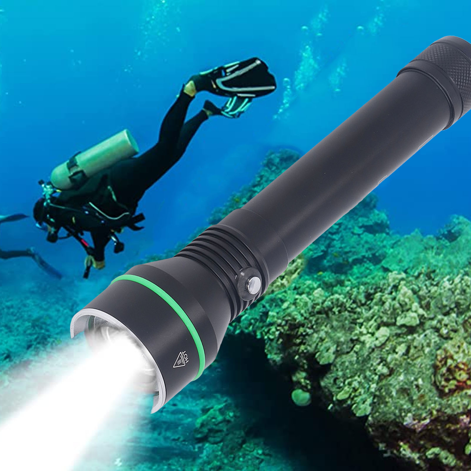 Tauchlampe Mit Bis Zu 3000 Lumen, Ipx8 Wasserdicht, Led-tauchlampe, Professionelle Schnorchellampe Für Unterwassereinsätze, Offenes Meer Und Höhlentauchen.