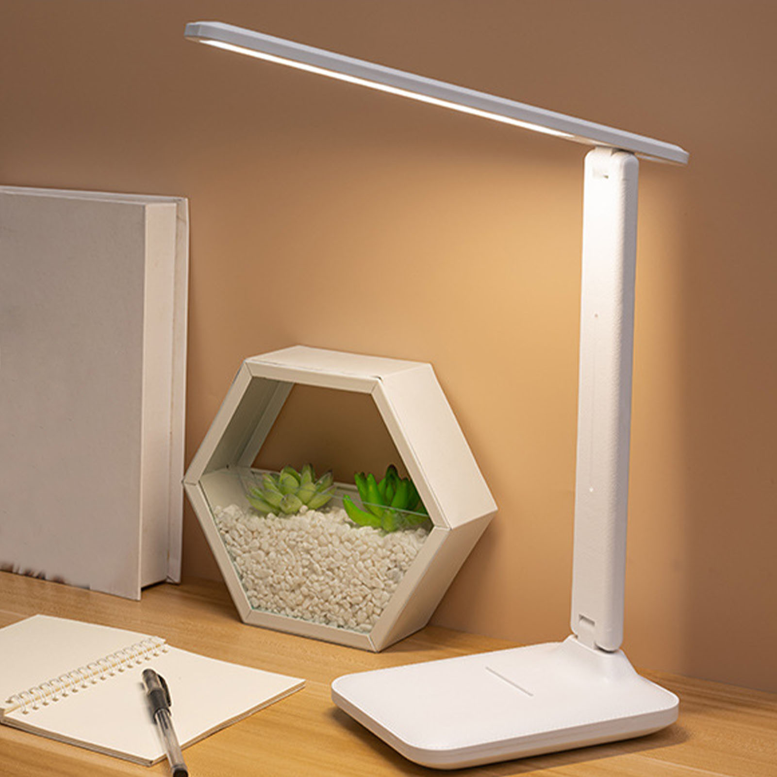 Schreibtischlampe Mit Augenschutz, Touch-dimmer Und Farbtemperaturregelung, Ideal Für Studenten, Studentenwohnheime, Kinderzimmer Und Als Nachttischlampe. Netzbetrieb.