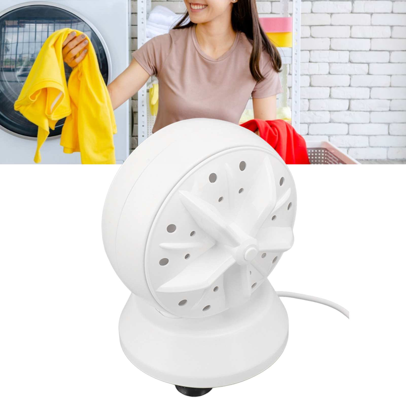 Mini-ultraschall-rotationswaschmaschine Mit Doppelturbine, Tragbarer Reisereiniger Für Studentenwohnheime, Modell B + Doppelturbine 2-in-1 + Usb