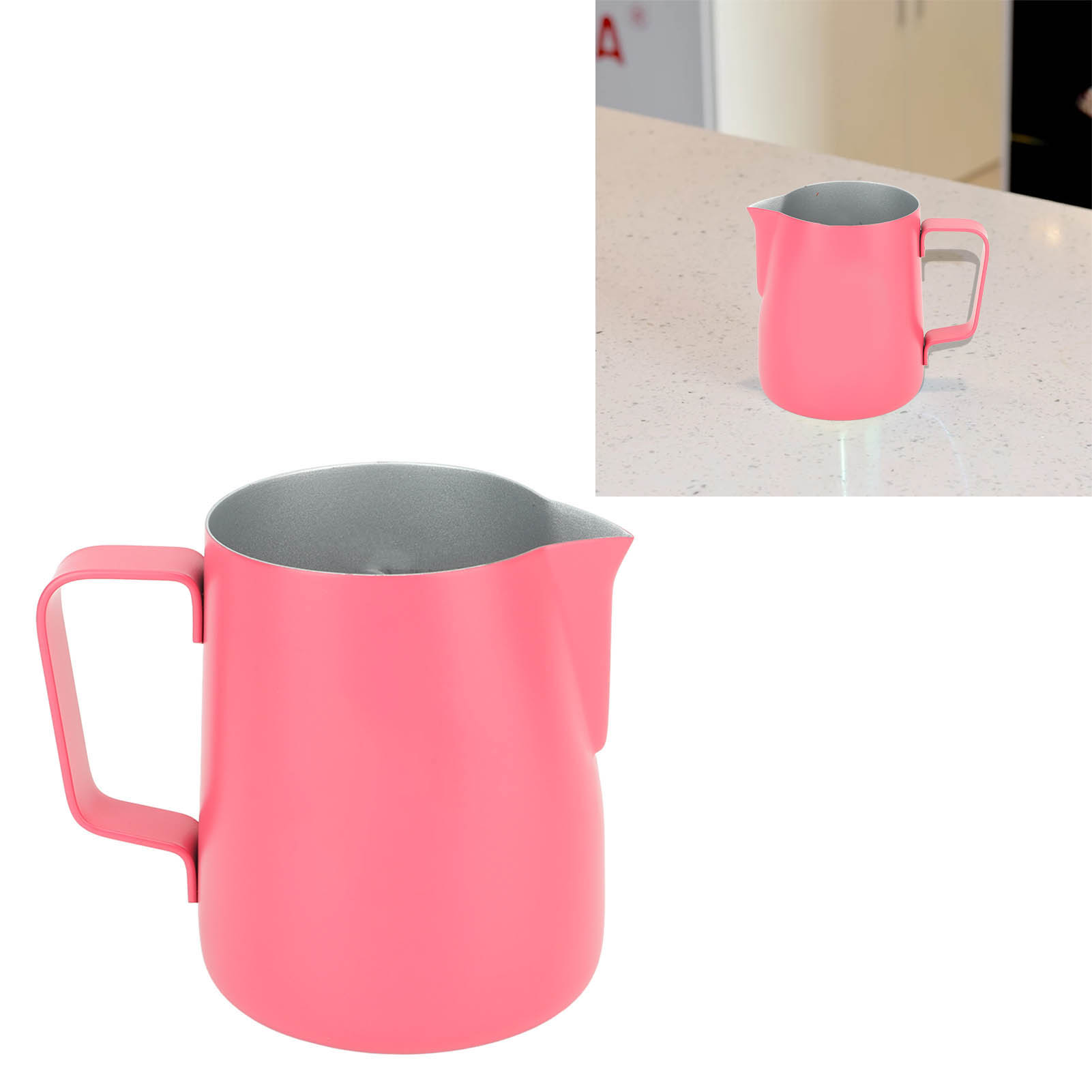 Swan Art Latte-becher Aus Edelstahl, 380 Ml, Mit Spitzem Ausguss, Ideal Zum Aufschäumen Von Milch, Kaffeezubehör, Kirschrot
