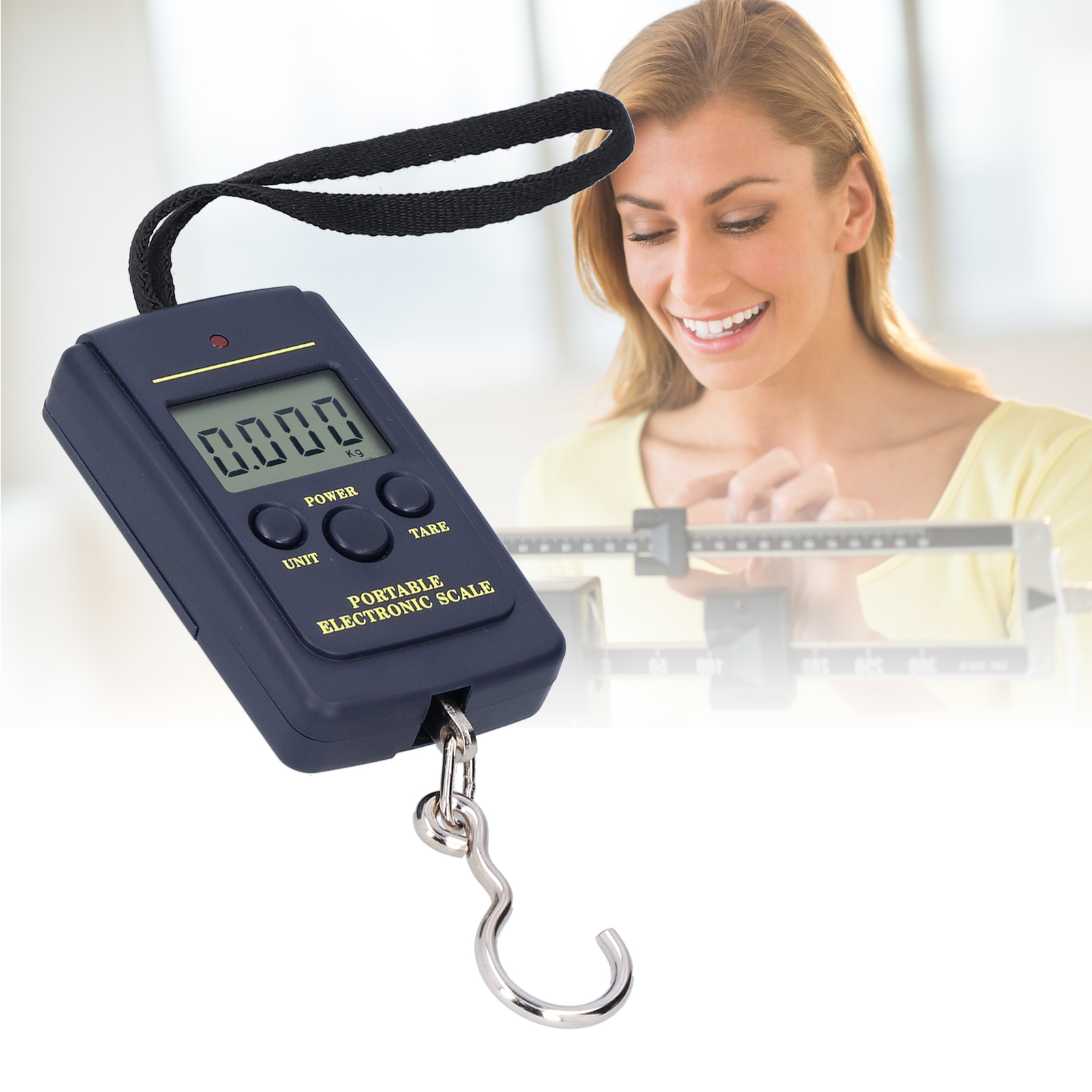 Tragbare Elektronische Hakenwaage 40 Kg - 10 G, Kleine Quadratische Waage 40 Kg Wh-a01l