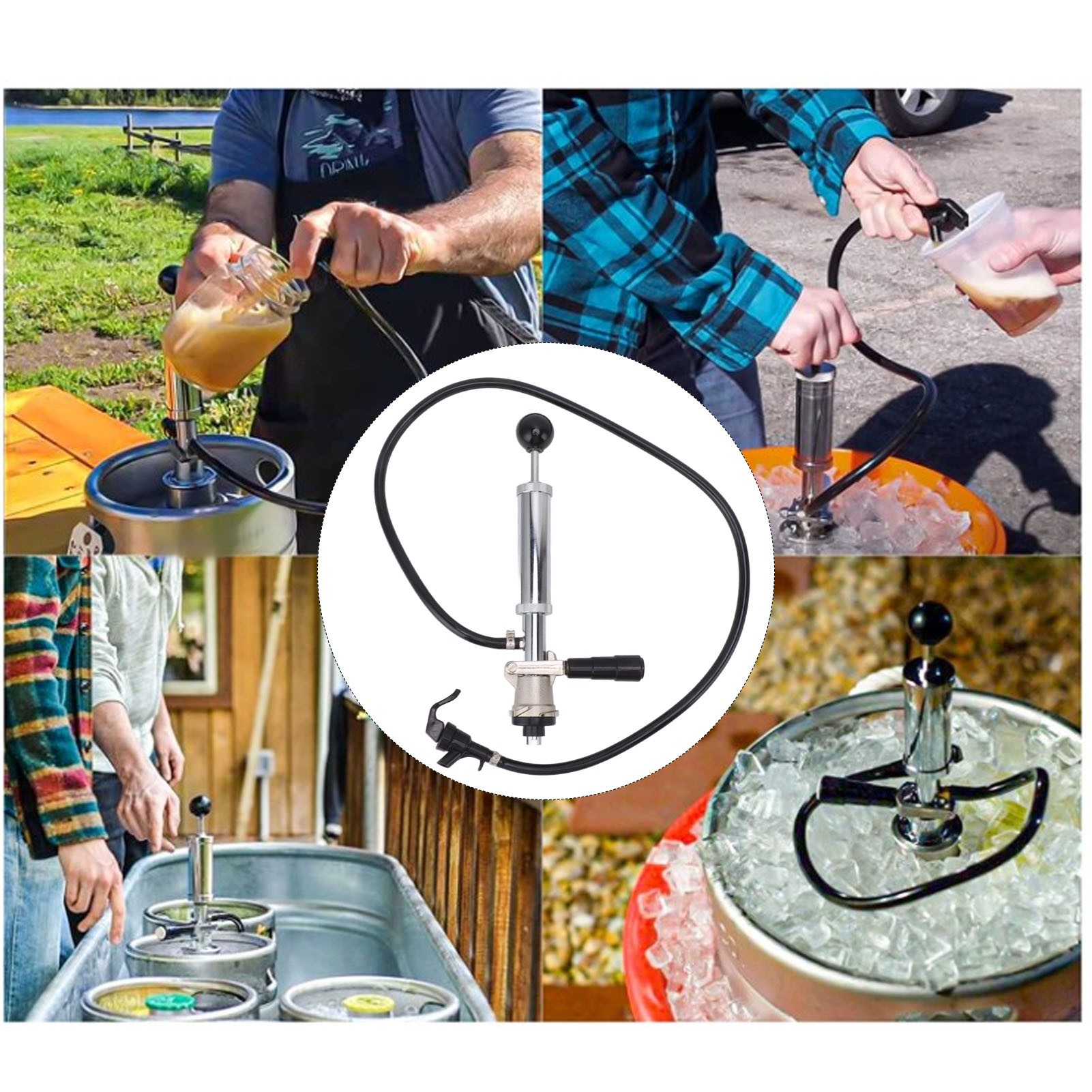 Bierfass-luftpumpe, Bierfass-zapfhahn, Kleine Manuelle Fasspumpe, 10-cm-picknickpumpe, Bierschlauch, Kleine Luftpumpe Für Zapfbiere Für Craft-bier, Einfache S-förmige Luftpumpe