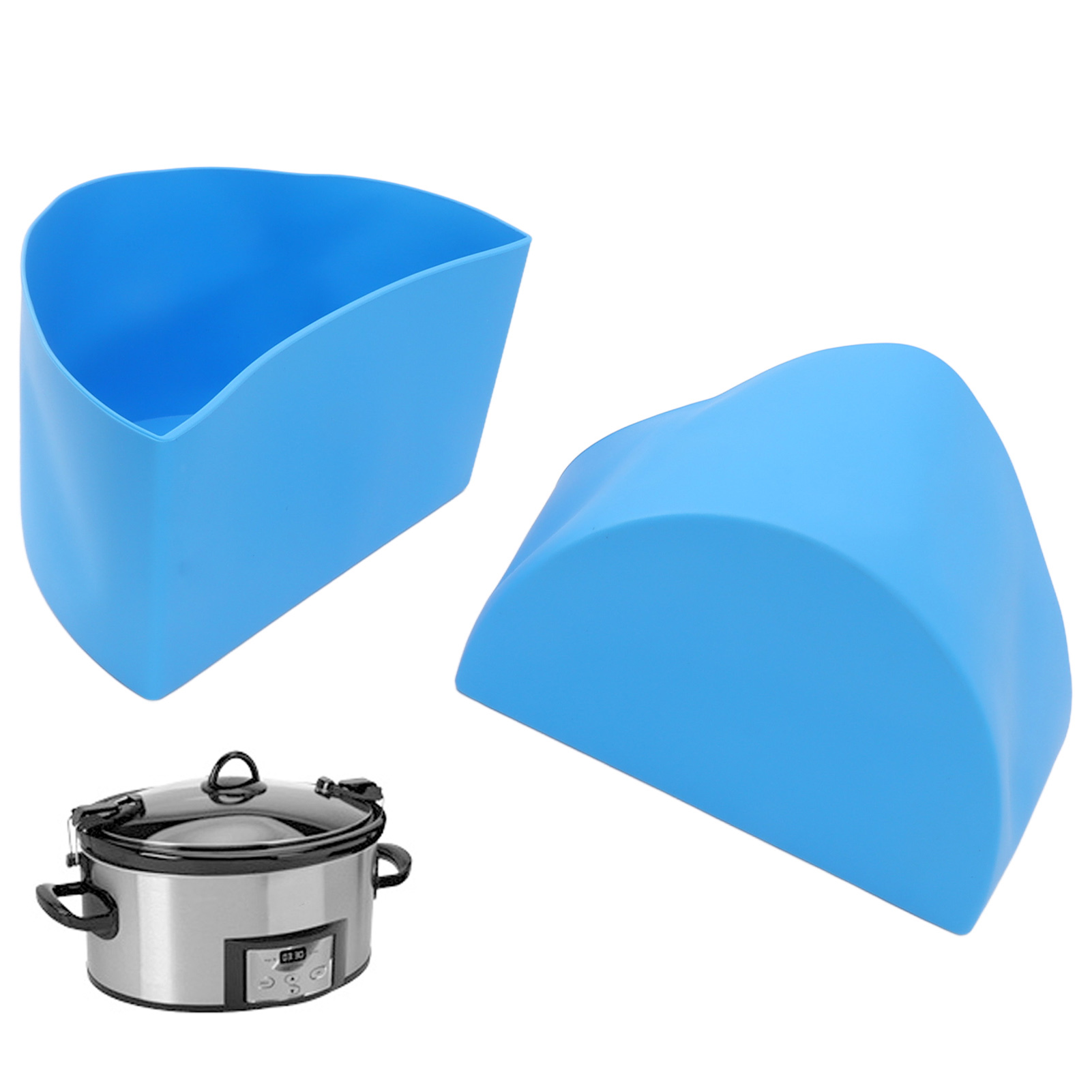 Crockpot 6qt Slow Cooker Trenneinsatz, 2-in-1 Silikon-innentopf Für Slow Cooker, Blau.