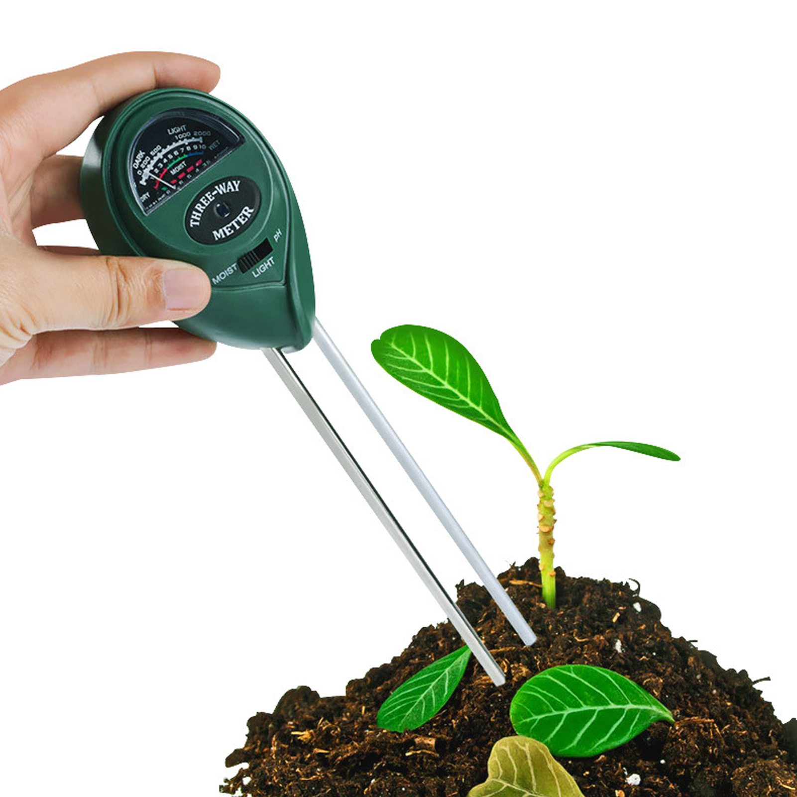 Drei-in-eins-bodenprüfgerät Für Feuchtigkeit, Licht, Ph-wert Und Alkalität Ph-meter Feuchtigkeitsmesser Gartenbau-bodenprüfgerät.