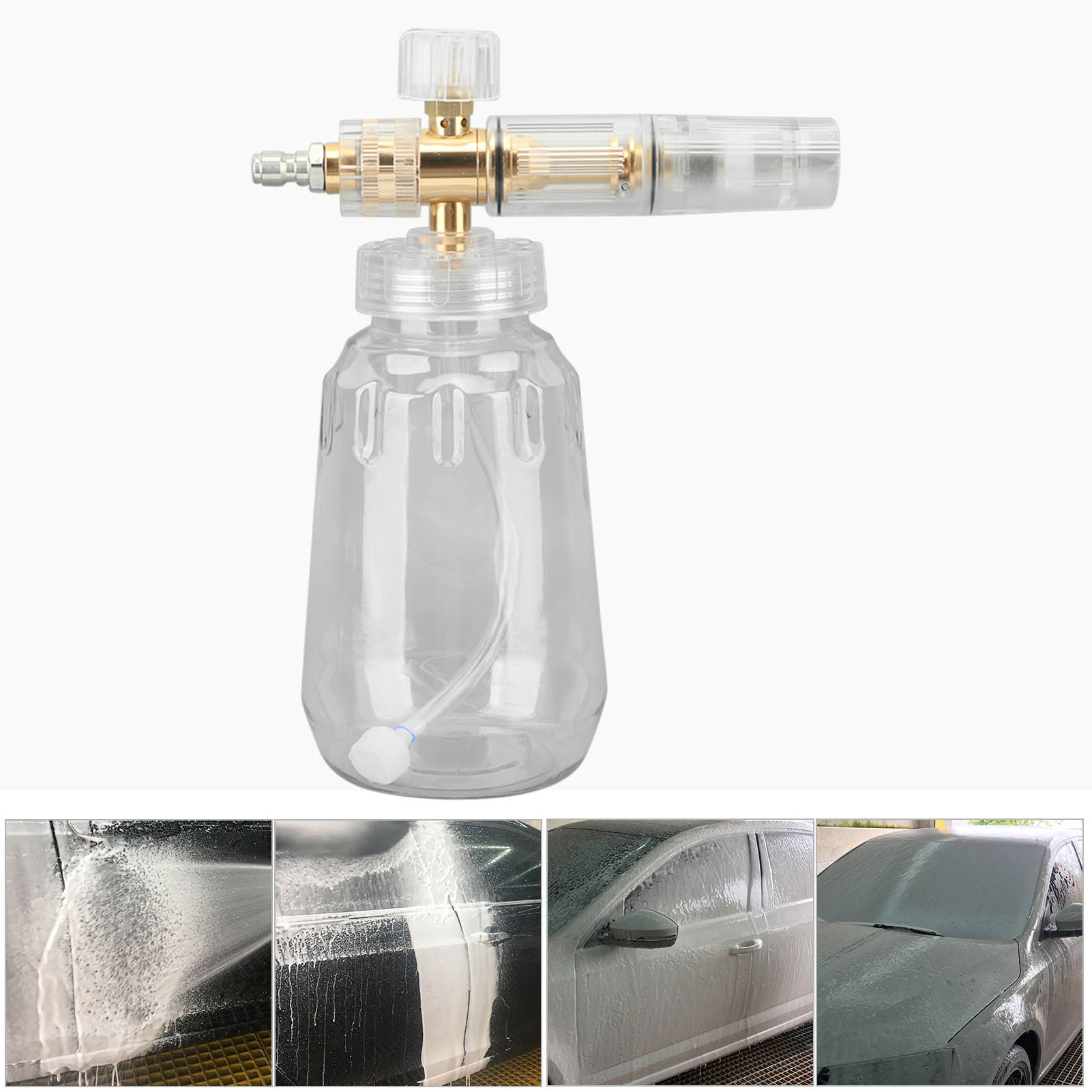 1l Hochdruck-schaumbehälter Mit Transparentem Schneeflockenmuster, Multifunktionale Schaumpistole Mit Großem Fassungsvermögen (1l), Standardgröße (3 Behälter).