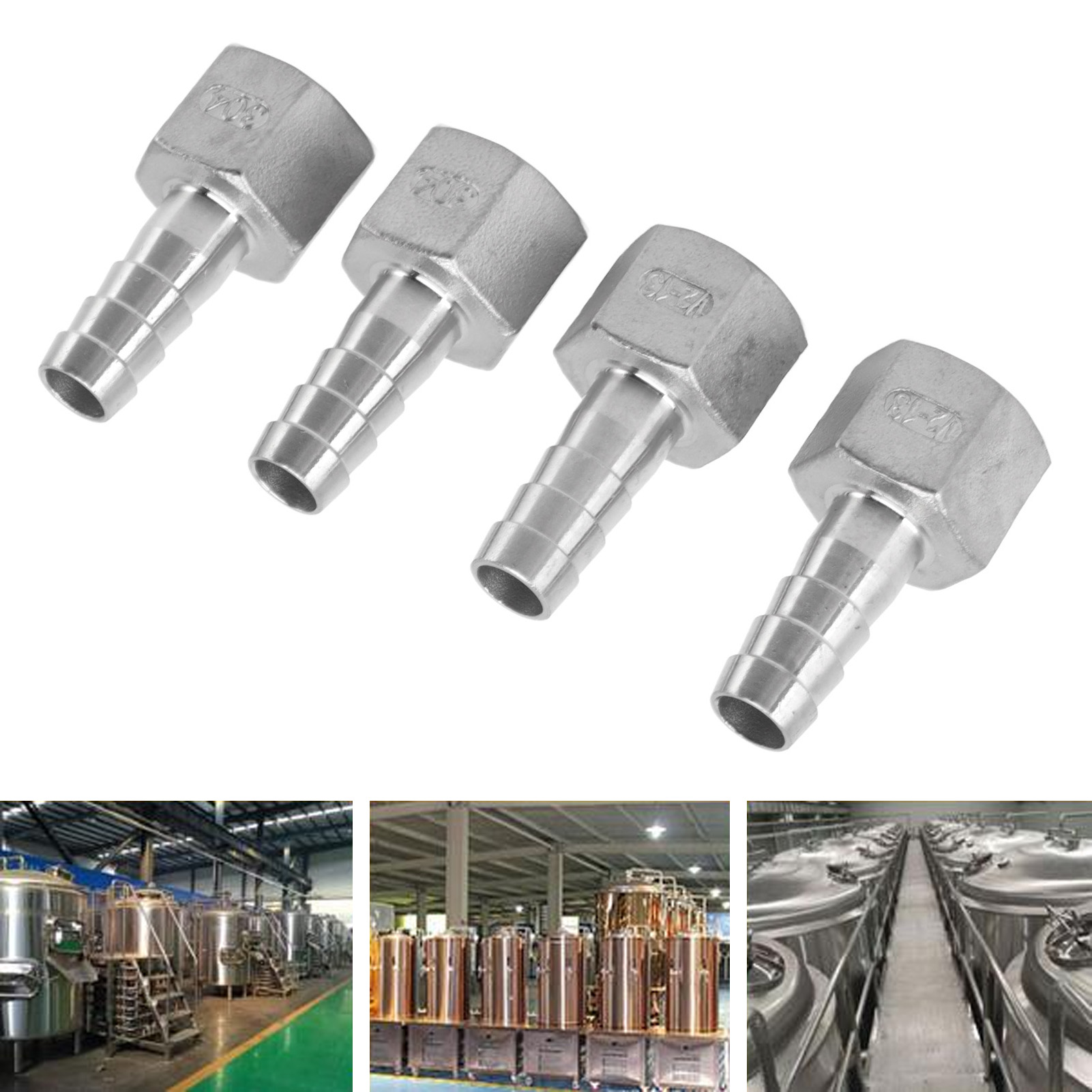 4 Sechskantverbinder Aus Edelstahl Für Craft-bier-kühler, Innen Und Außen, Npt1/2