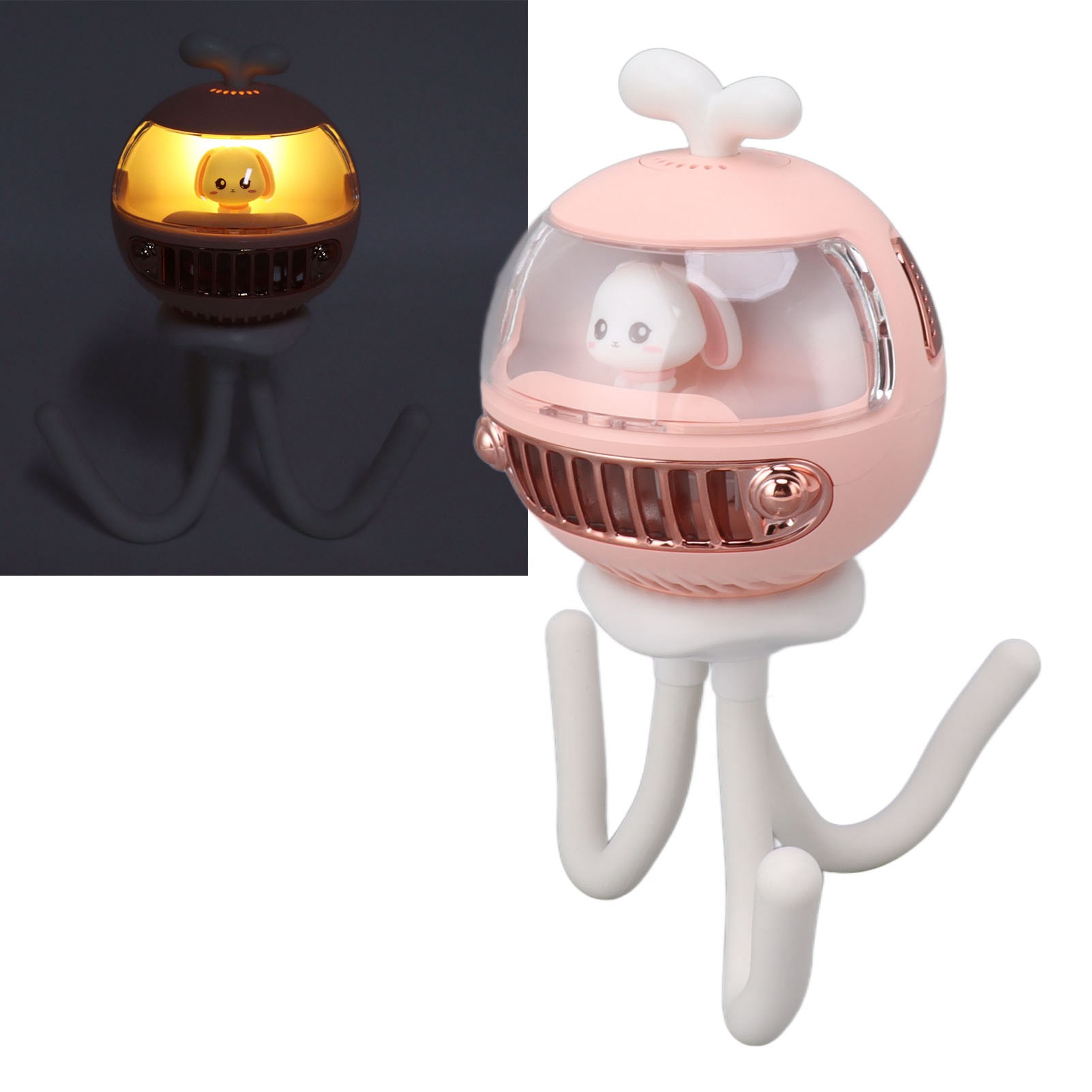 Oszillierender Kinderwagenventilator, Mückenschutz Für Babys, Einklemmschutz, Mini-oktopus-nachtlichtventilator Für Kinder