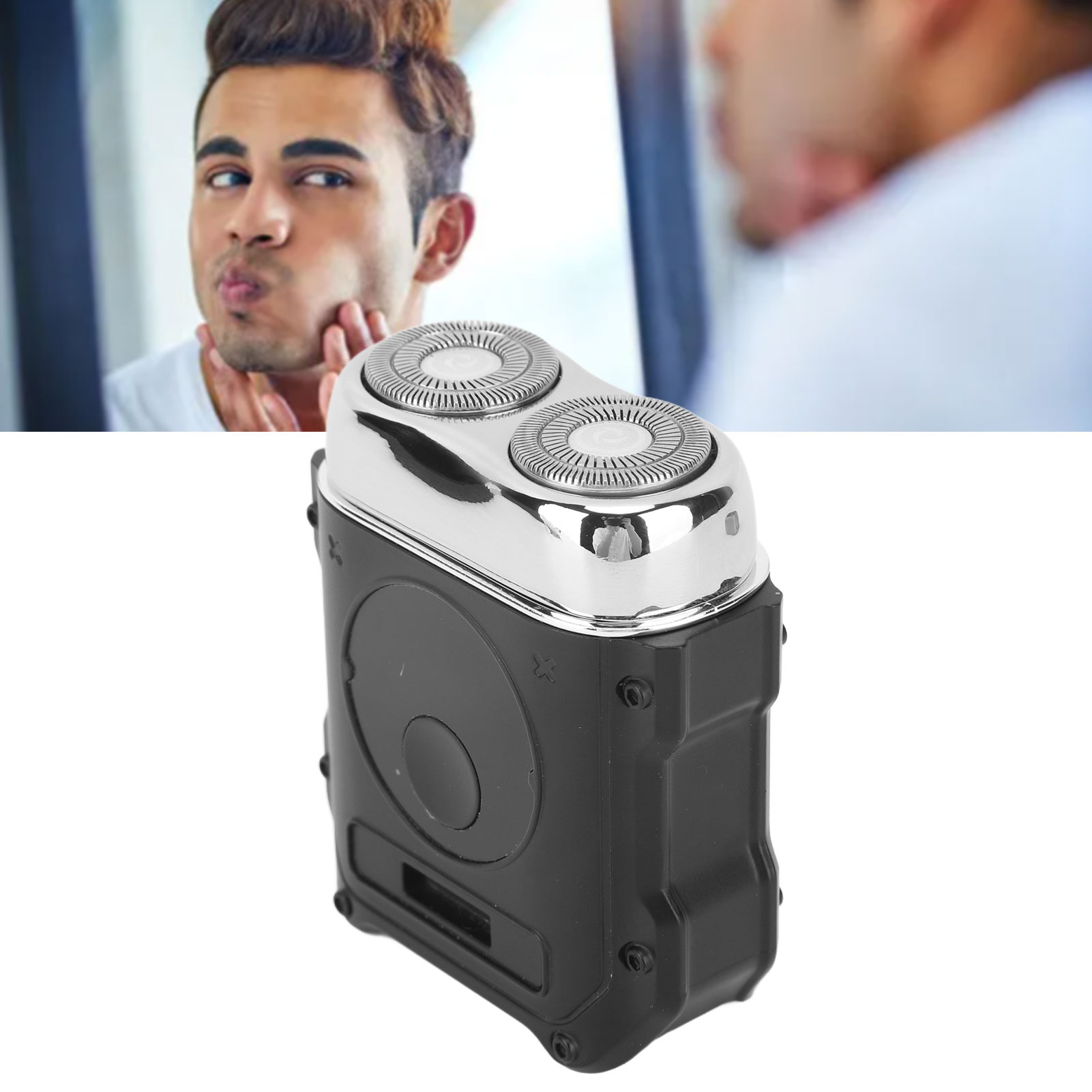 Mecha Alloy Rasierer, Abwaschbarer Doppelkopfrasierer, Mini-reiserasierer, Präzisionsrasierer, Usb-c Wiederaufladbar, Ip6 Wasserdicht, 30 Tage Standby-zeit, Ideal Für Studentenwohnheime, Auto Und Reis